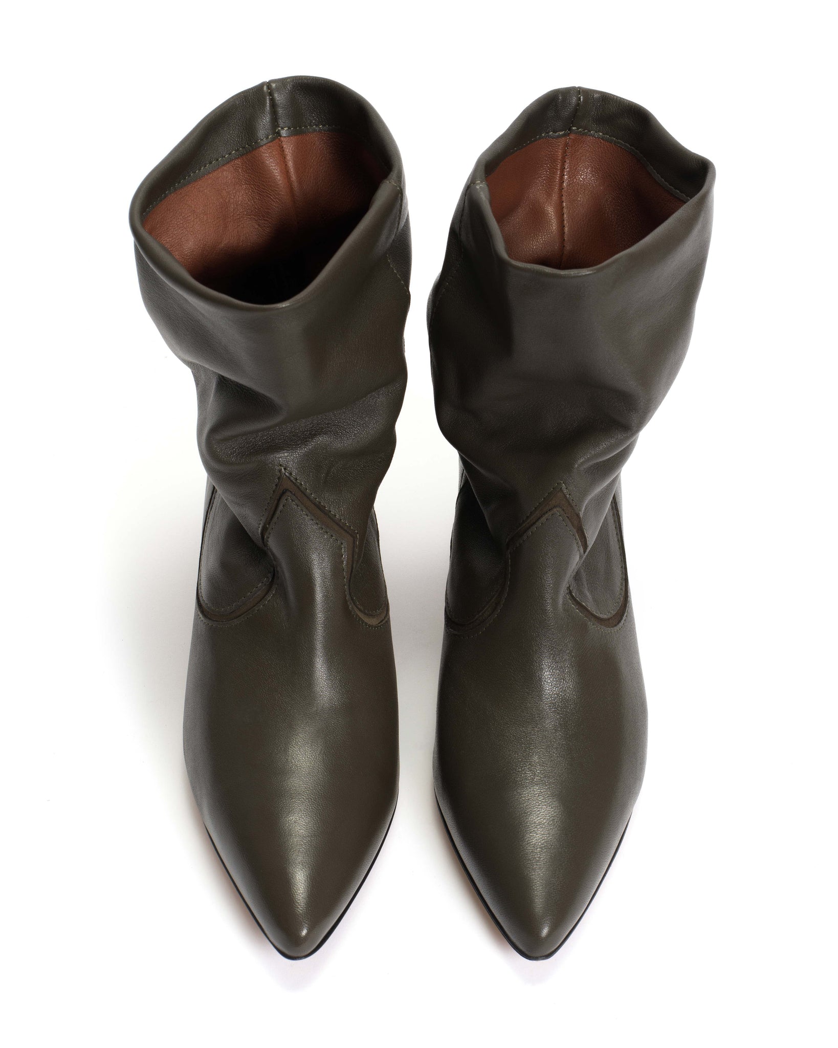 Hicha 40 stiletto Silky calf Moss green - Anonymous Copenhagen