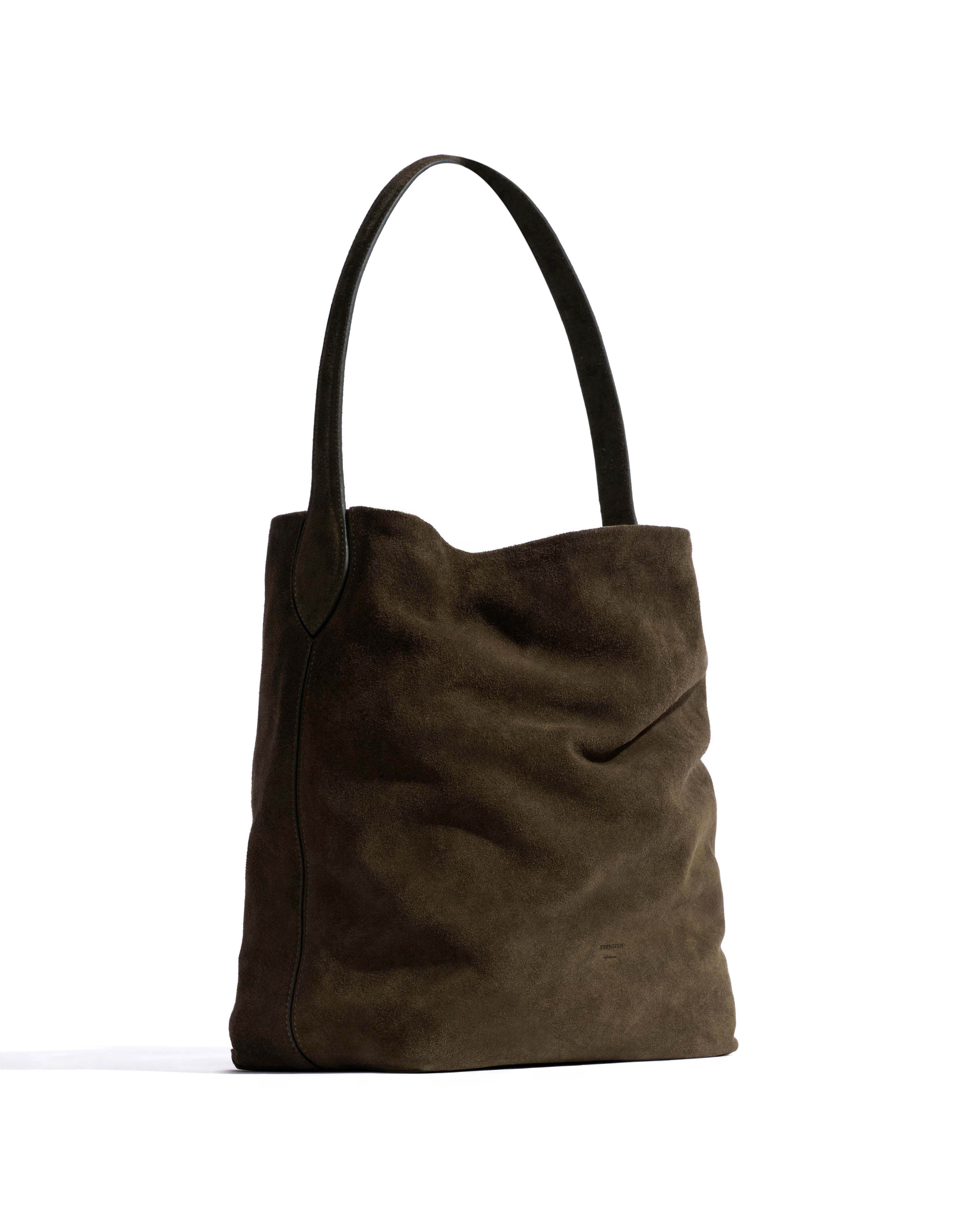 Versa slouchy everyday bag Calf suede Moss green