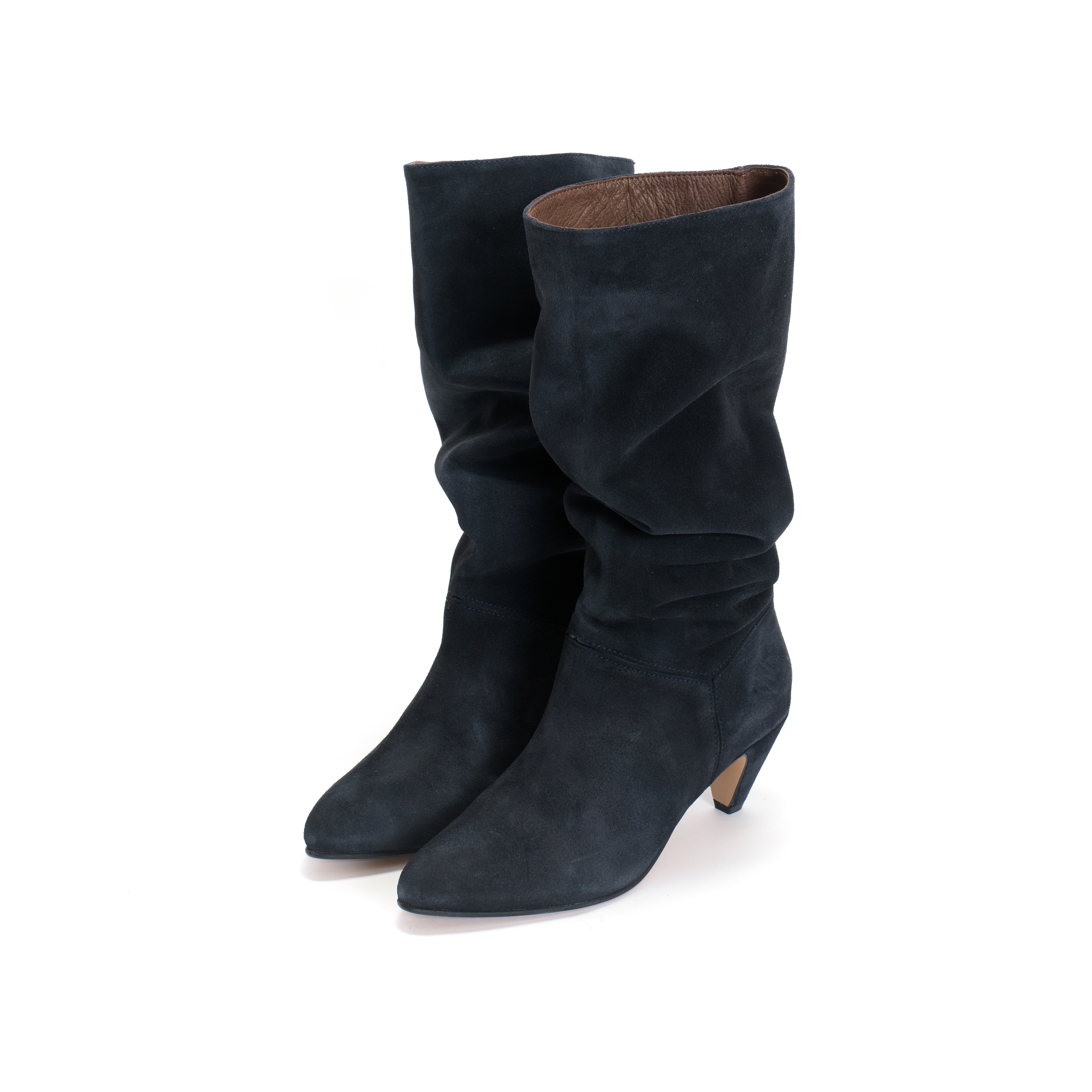 Jasmina 50 stiletto Calf suede & sleek leather Dark blue