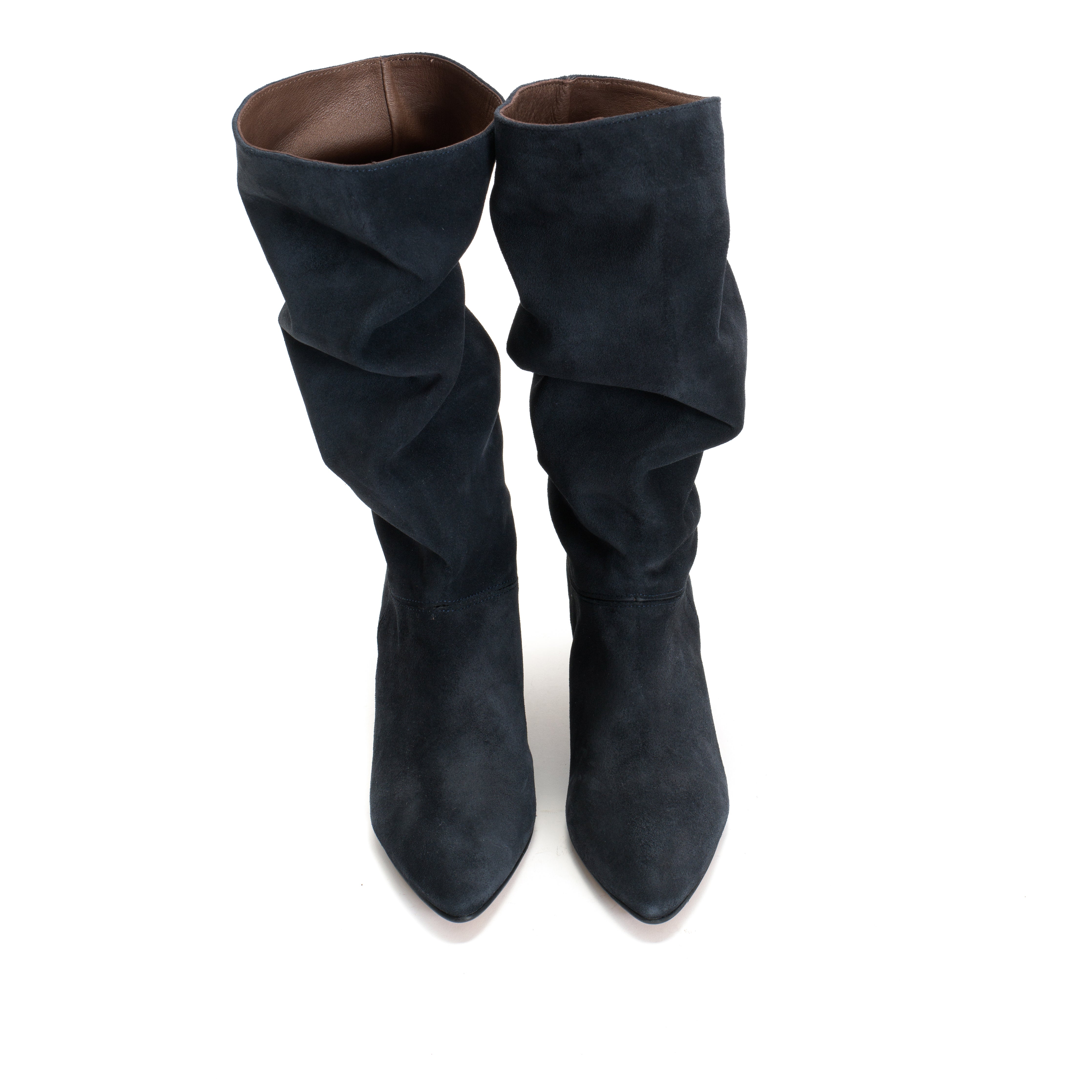 Jasmina 50 stiletto Calf suede & sleek leather Dark blue