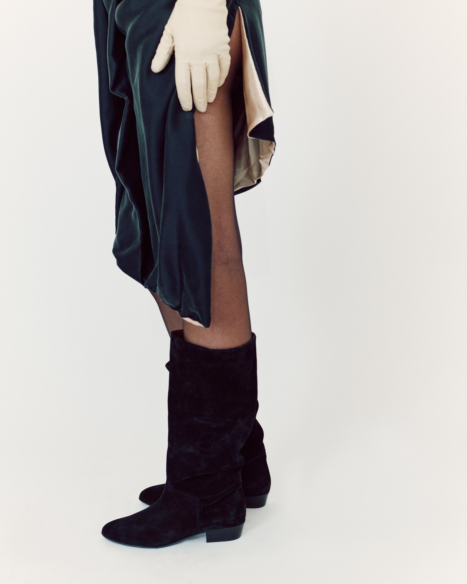 Jasmina 20 Calf suede & sleek leather Black