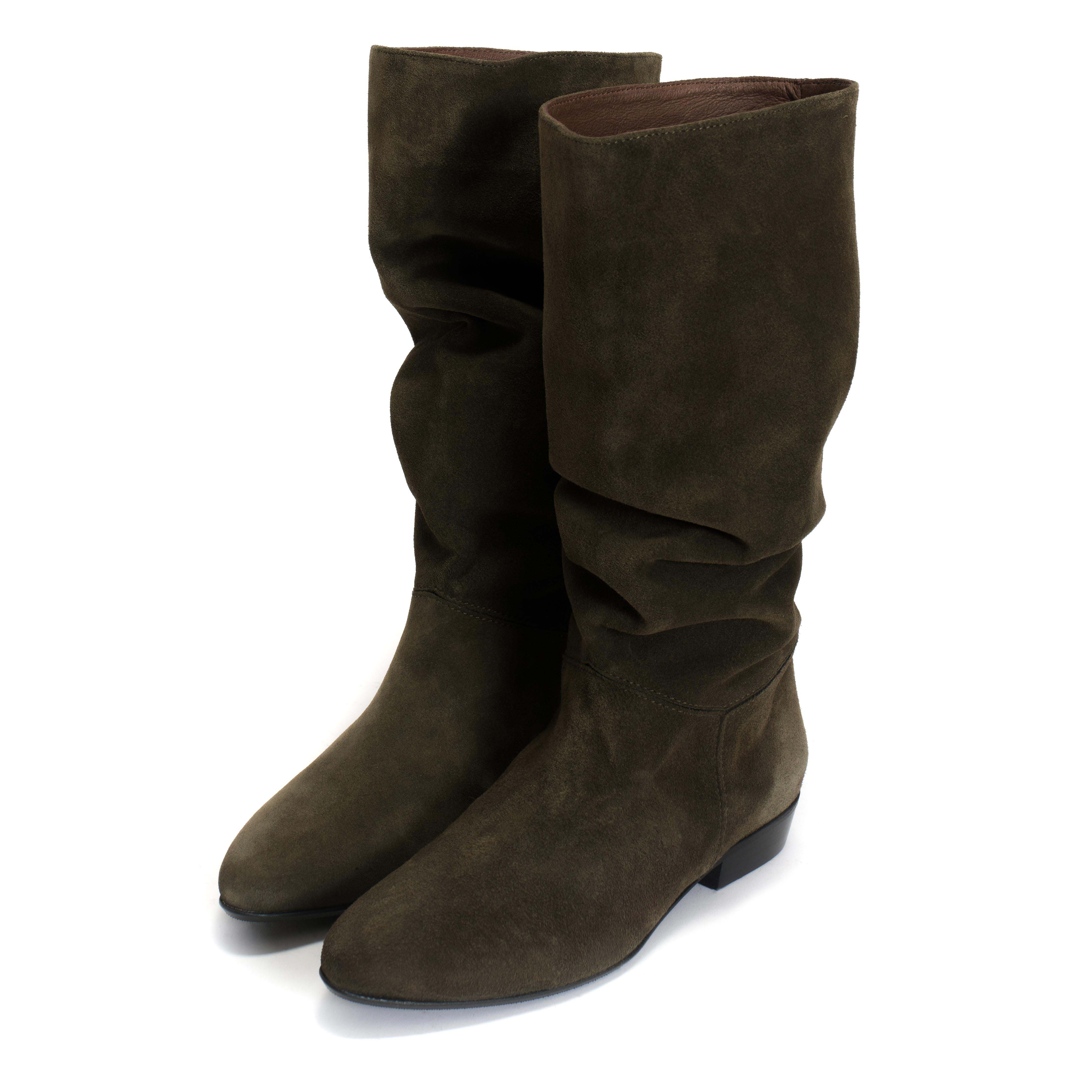 Jasmina 20 Calf suede & sleek leather Moss green