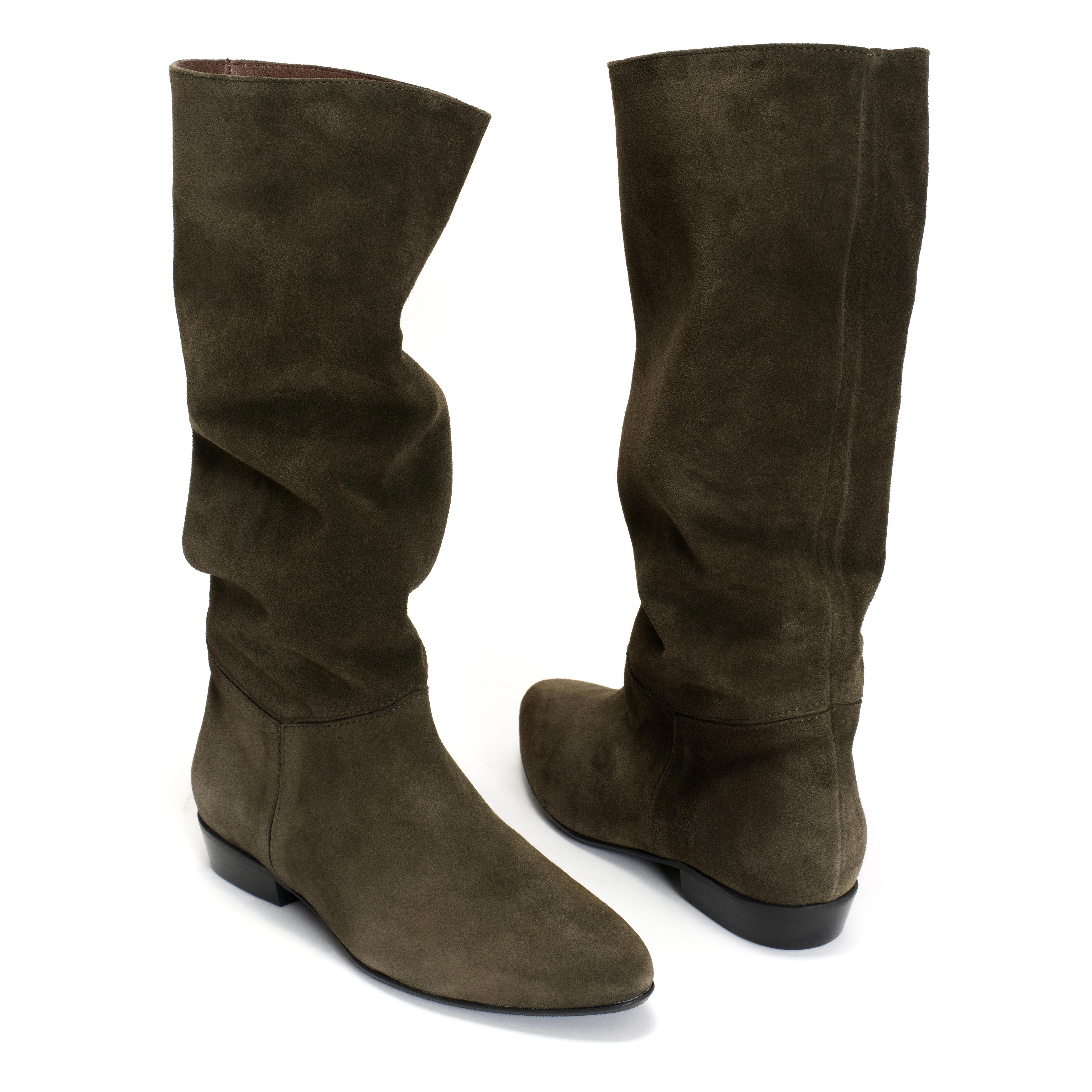 Jasmina 20 Calf suede & sleek leather Moss green