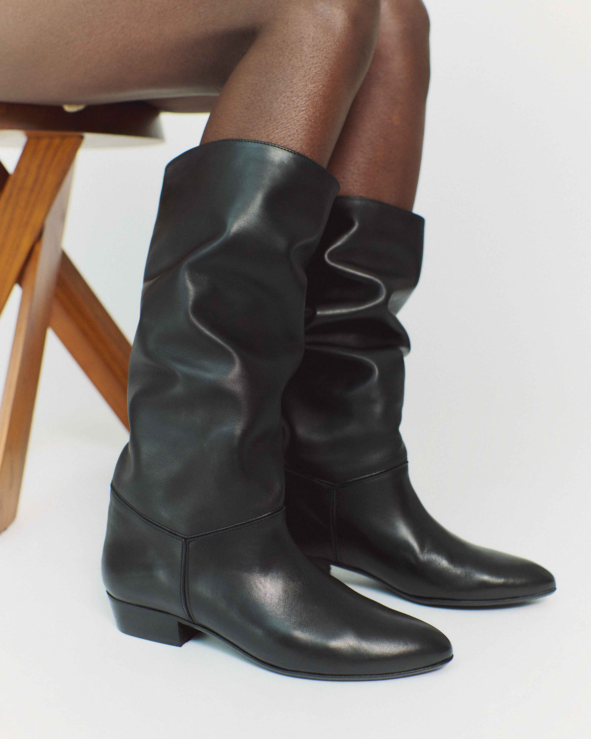 Jasmina 20 Soft calf & suede leather Black