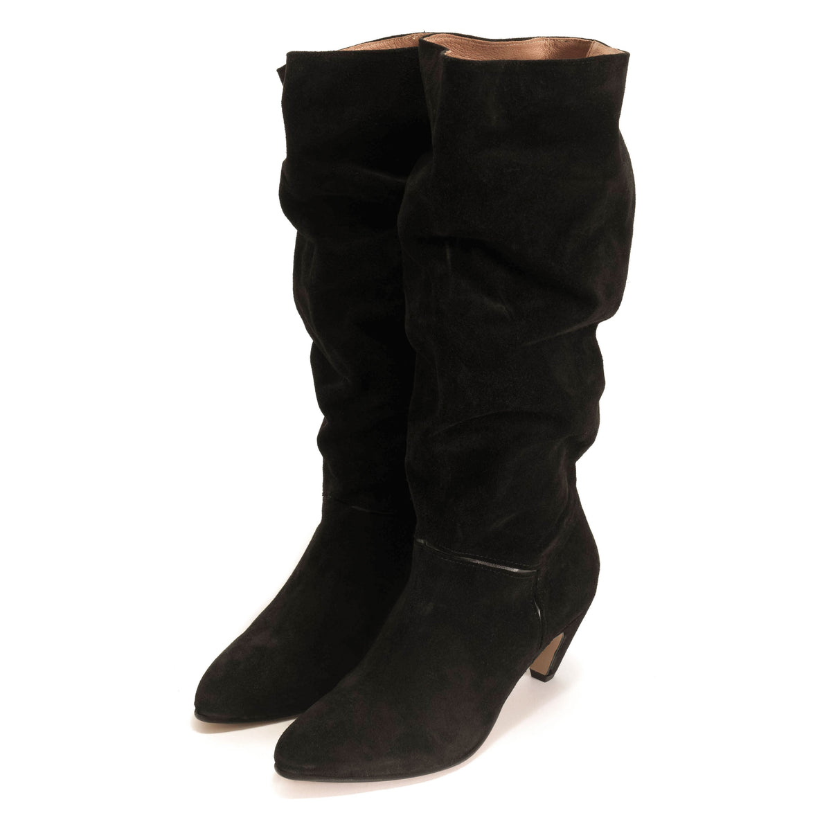 Jasmina 50 stiletto Calf suede & sleek leather Black