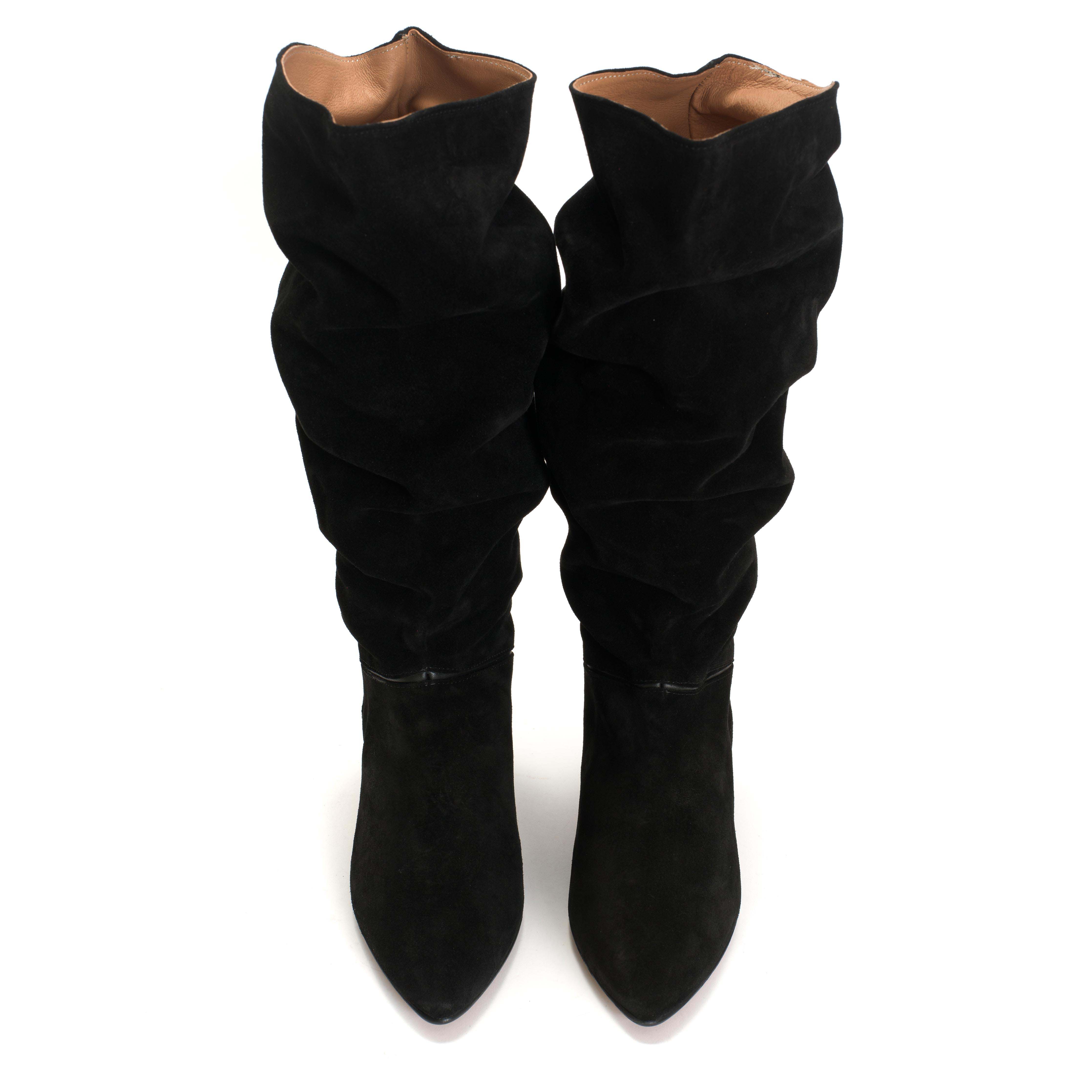 Jasmina 50 stiletto Calf suede & sleek leather Black