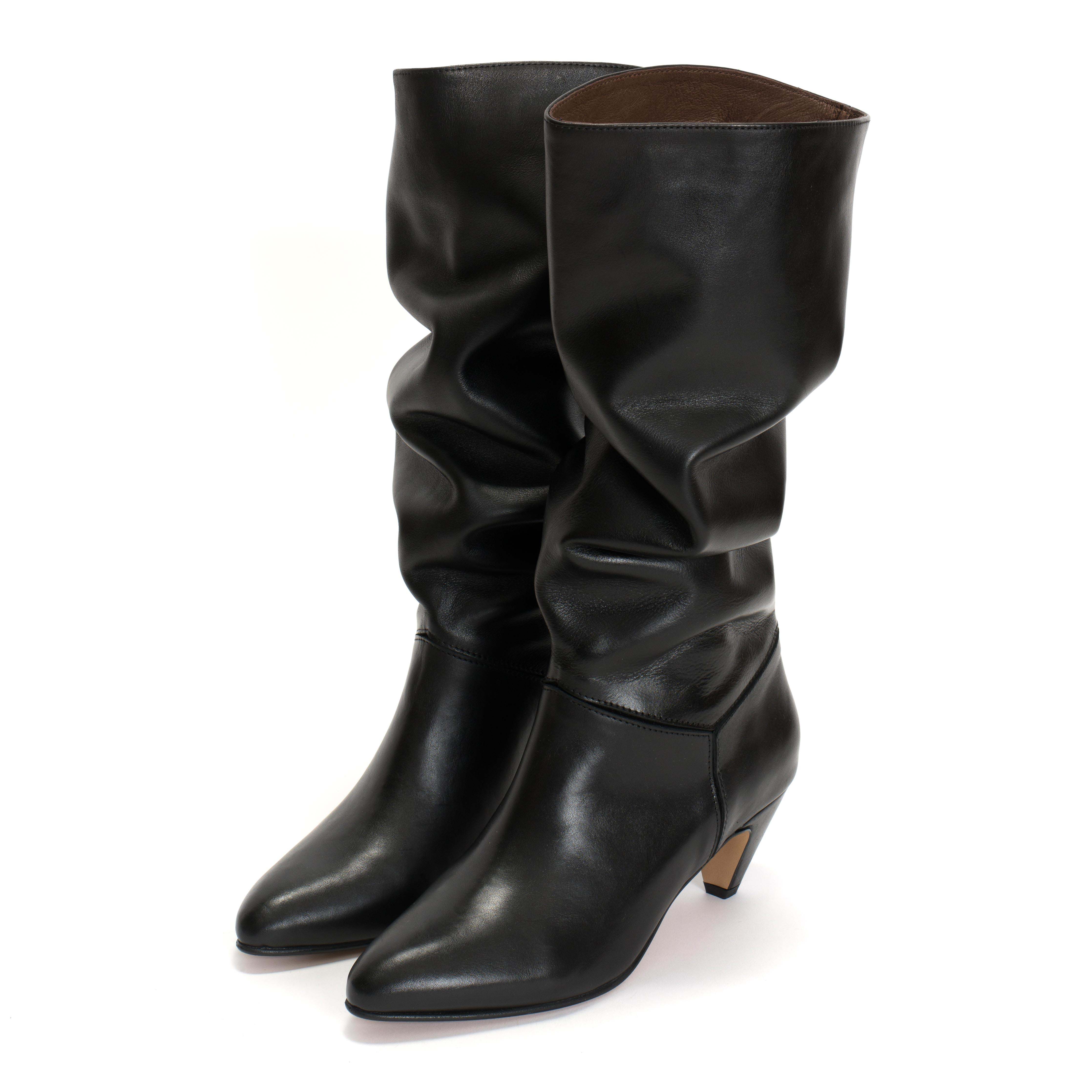 Jasmina 50 stiletto Soft calf & suede leather Black