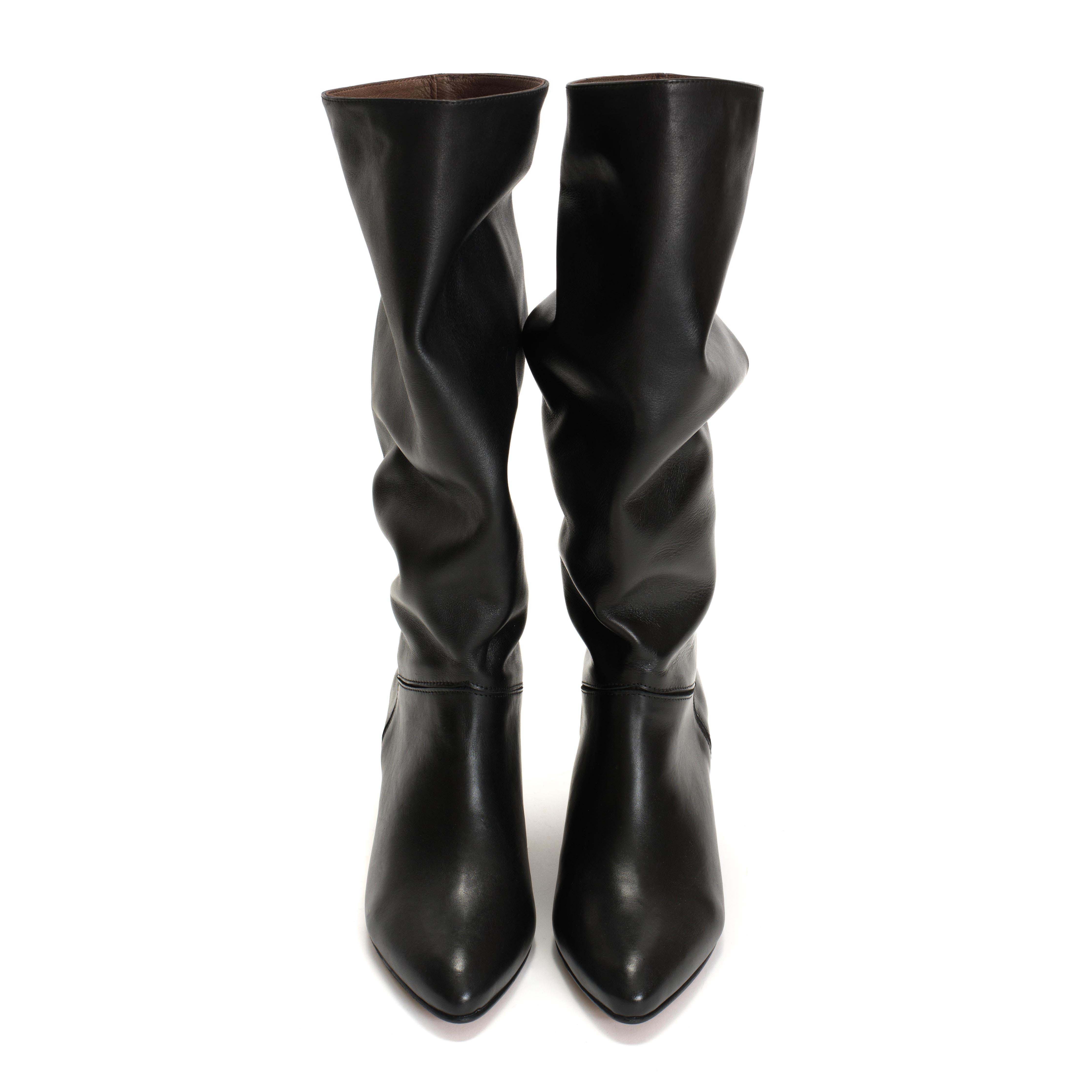 Jasmina 50 stiletto Soft calf & suede leather Black