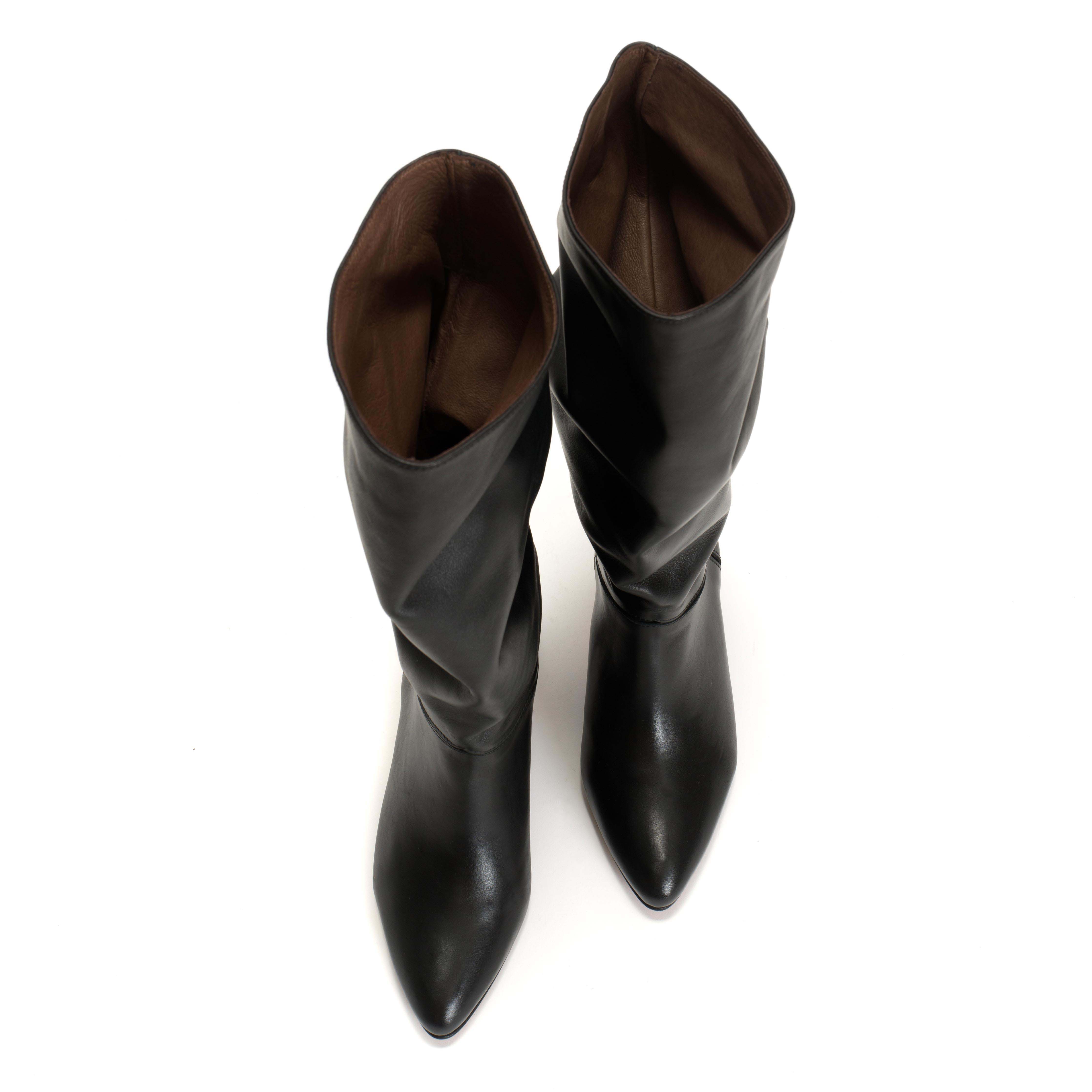 Jasmina 50 stiletto Soft calf & suede leather Black