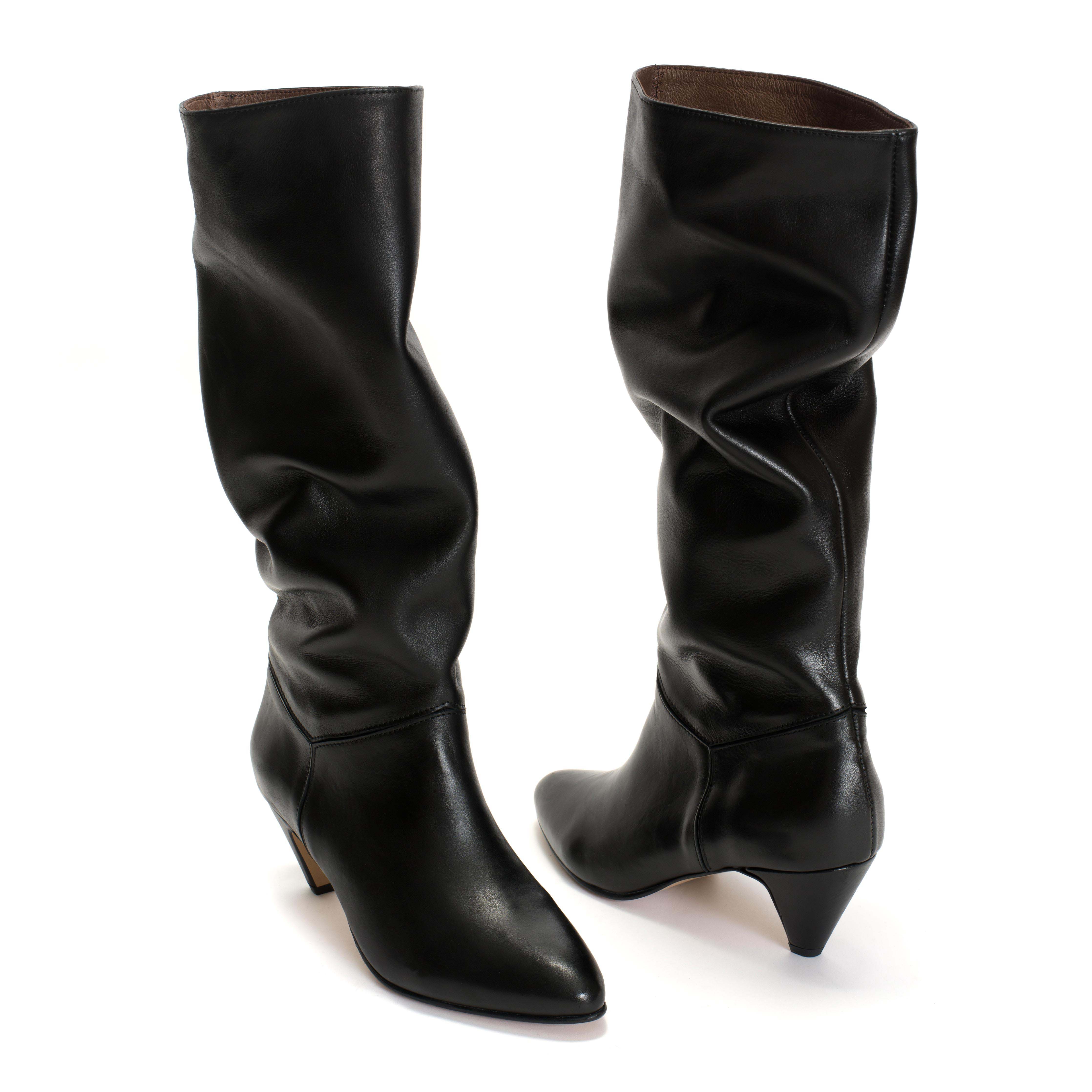 Jasmina 50 stiletto Soft calf & suede leather Black