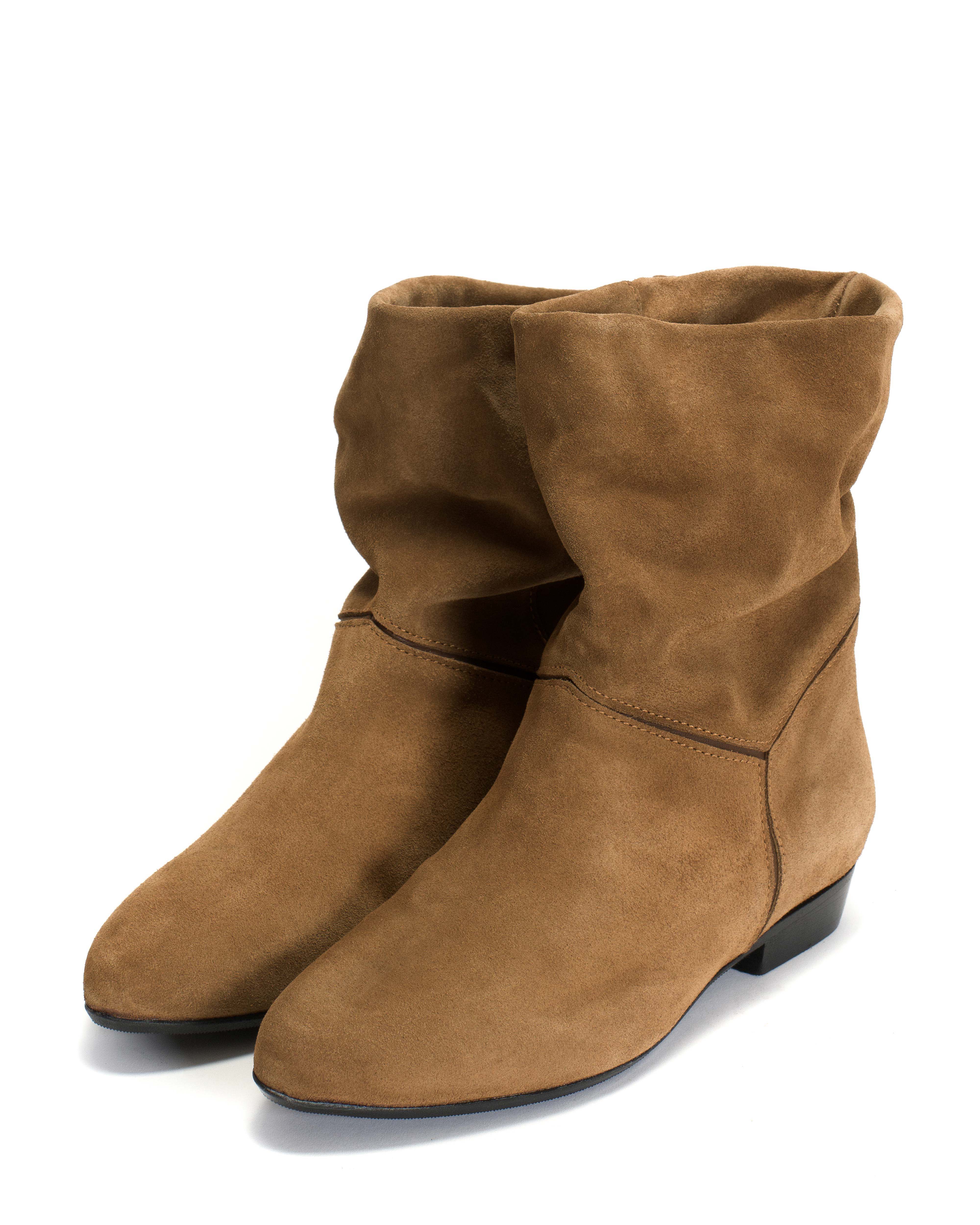 Jassi 20 Calf suede & sleek leather Cinnamon & dark taupe