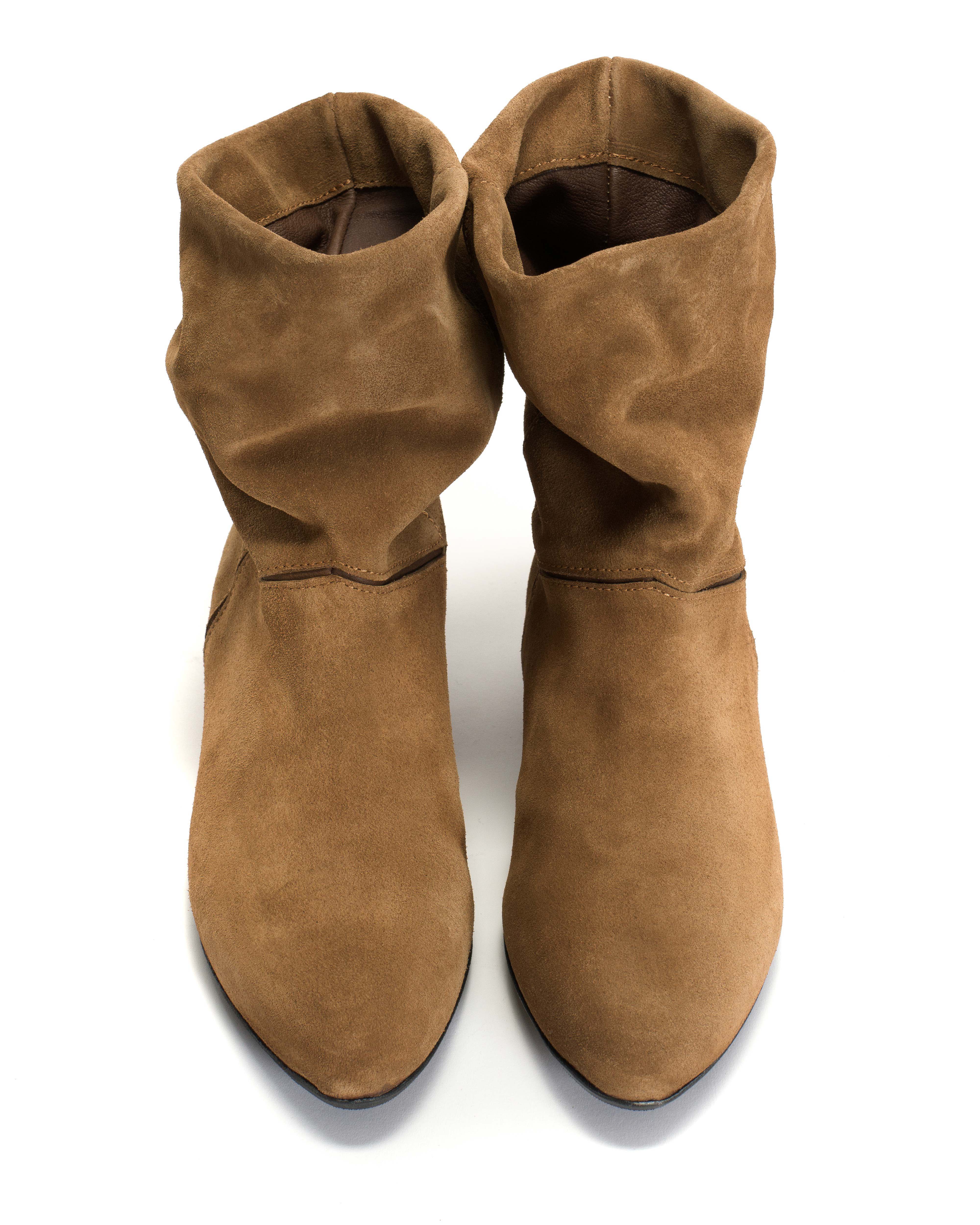 Jassi 20 Calf suede & sleek leather Cinnamon & dark taupe