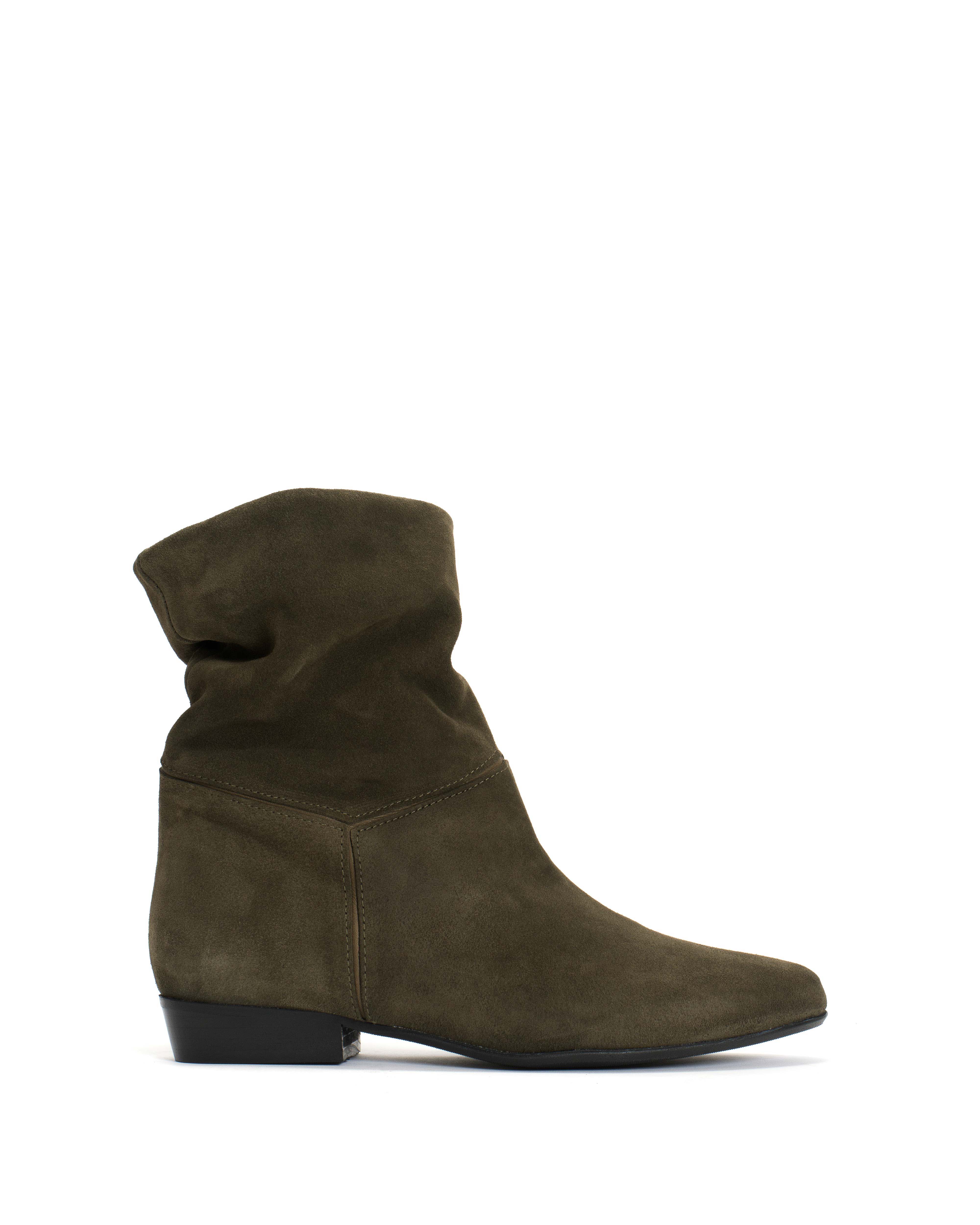Jassi 20 Calf suede & sleek leather Moss green