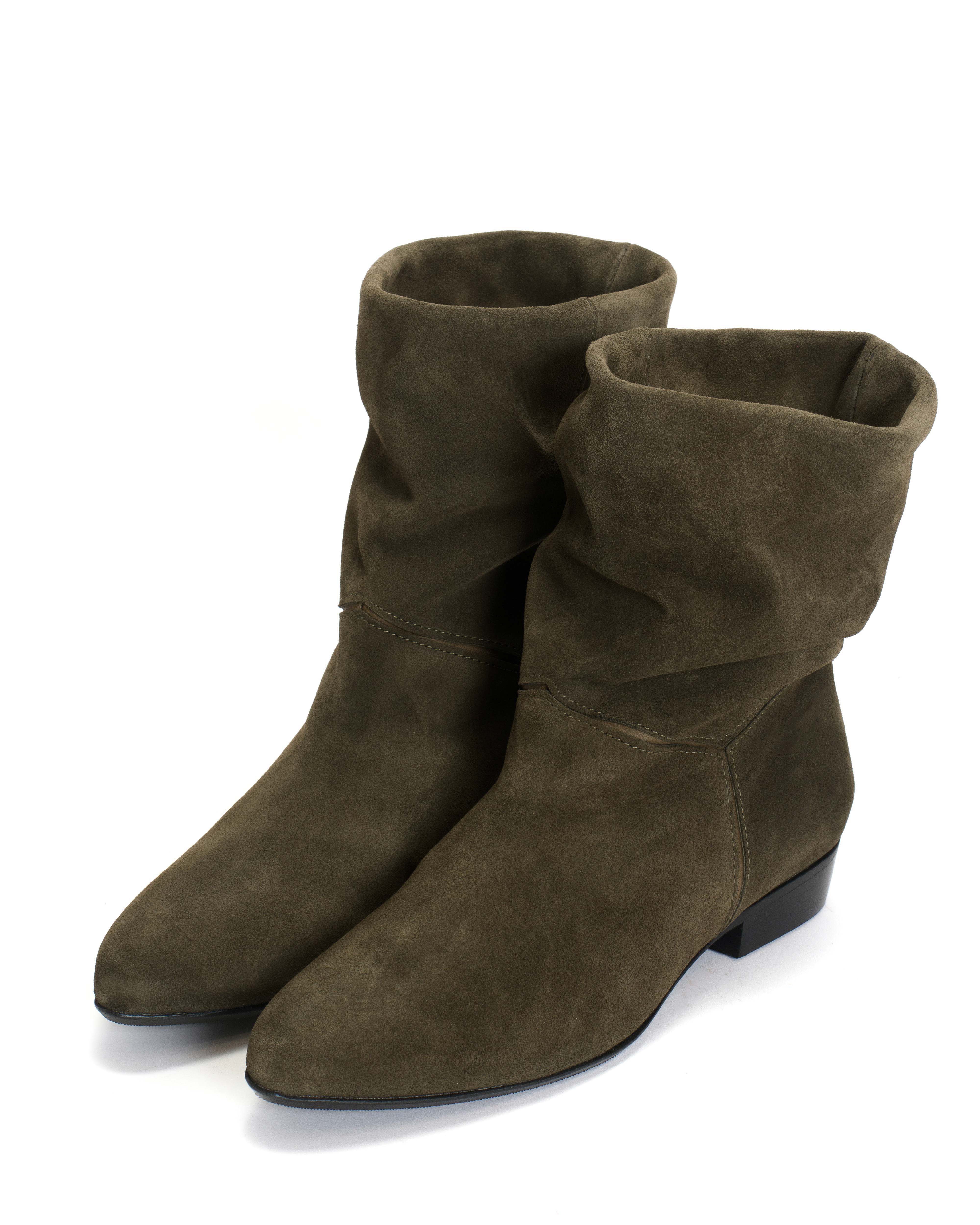 Jassi 20 Calf suede & sleek leather Moss green