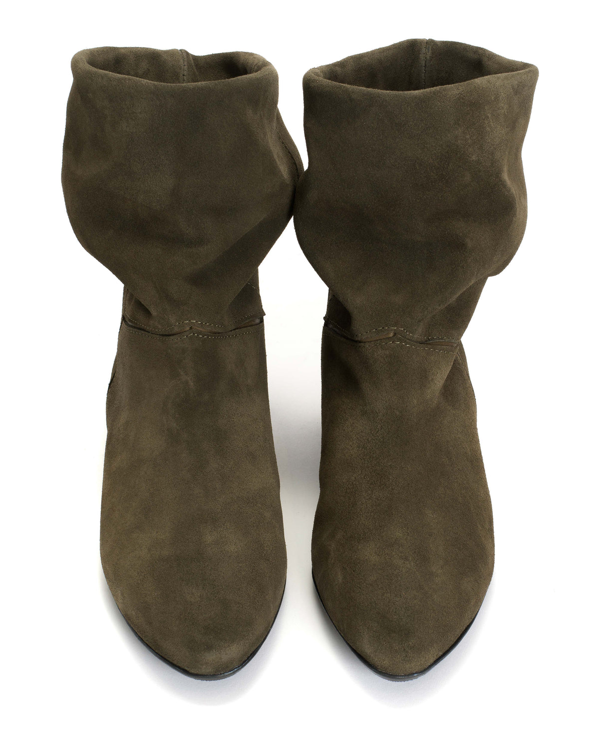 Jassi 20 Calf suede & sleek leather Moss green