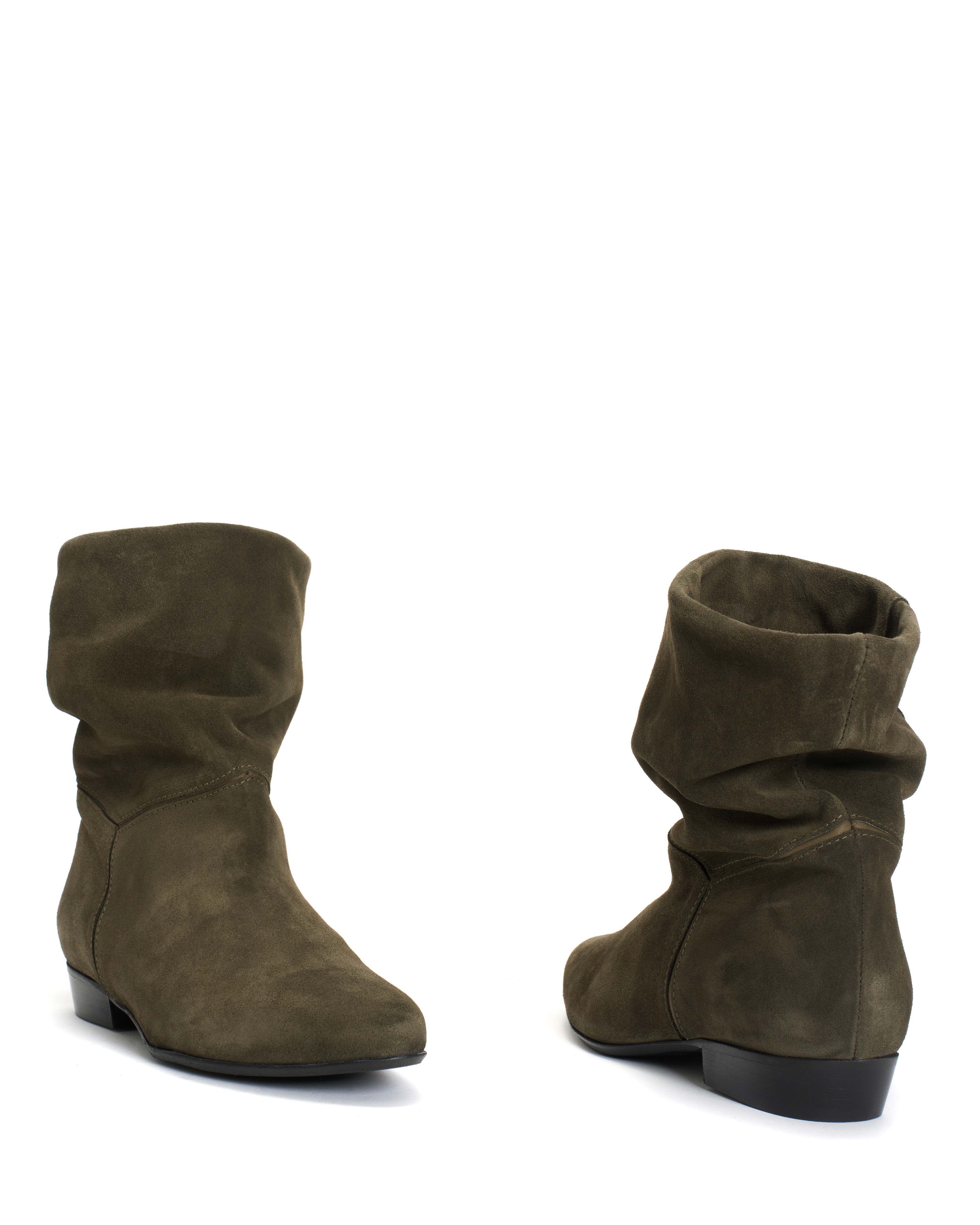 Jassi 20 Calf suede & sleek leather Moss green