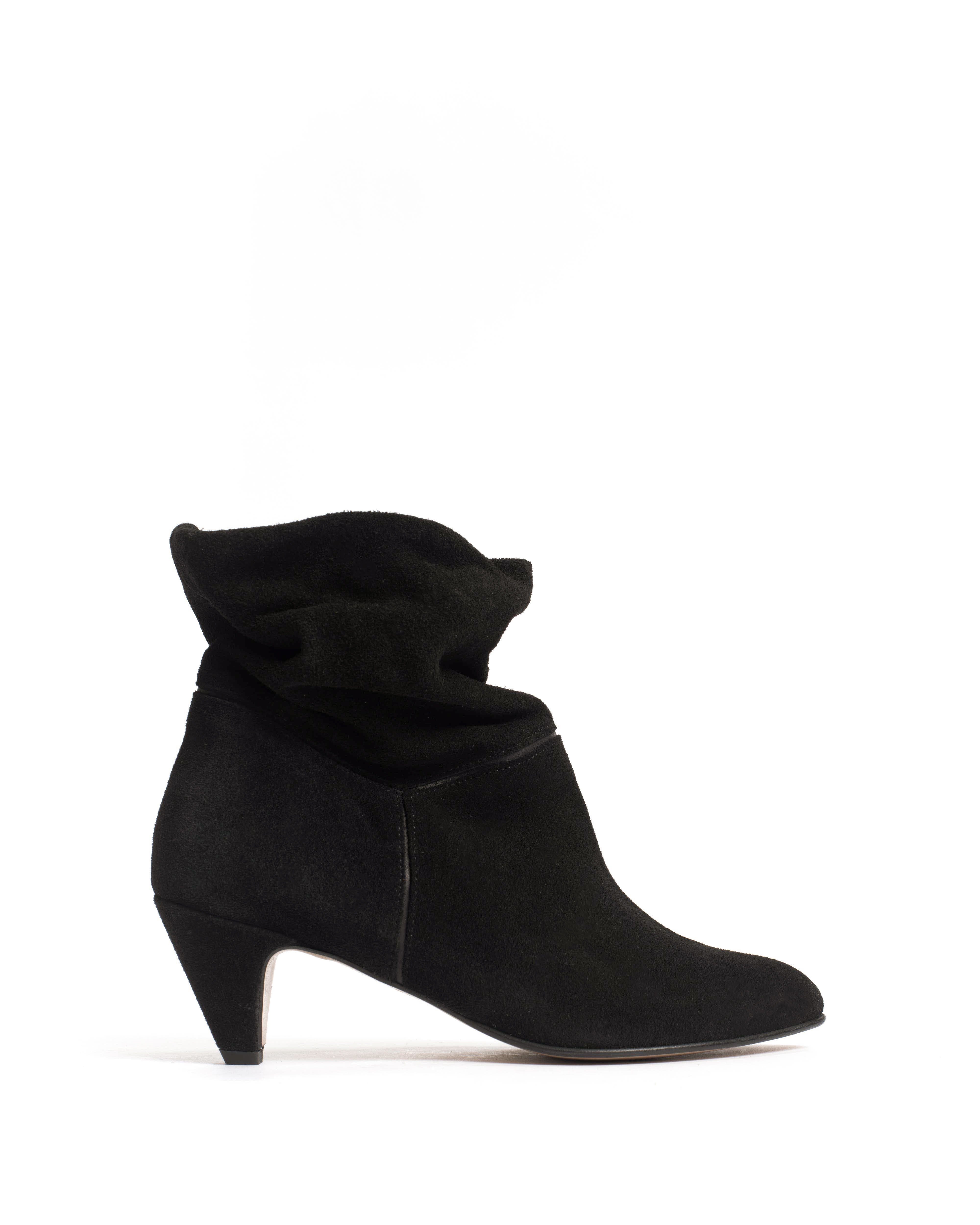 Jassi 50 stiletto Calf suede & sleek leather Black