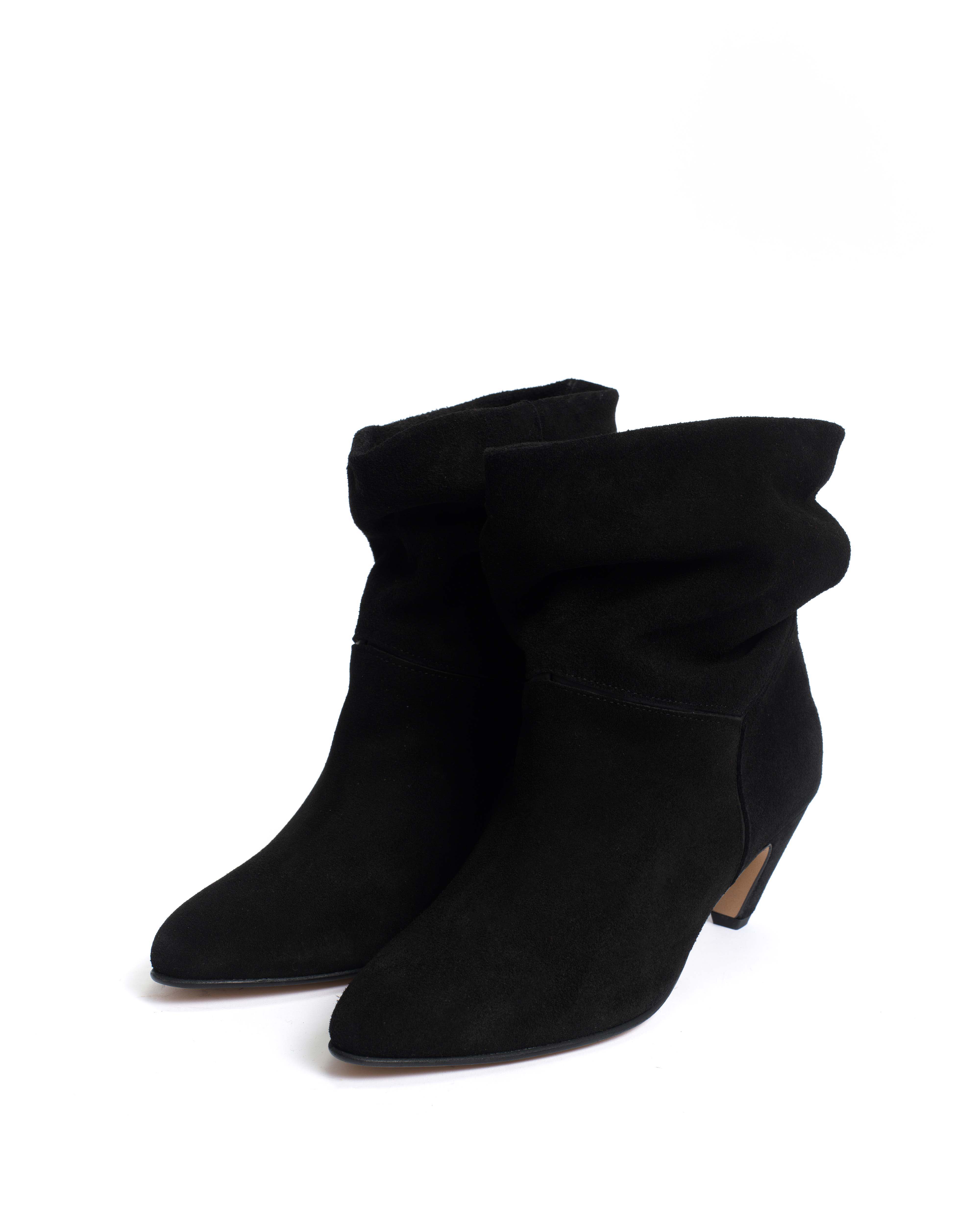 Jassi 50 Stiletto Calf suede & sleek leather Black
