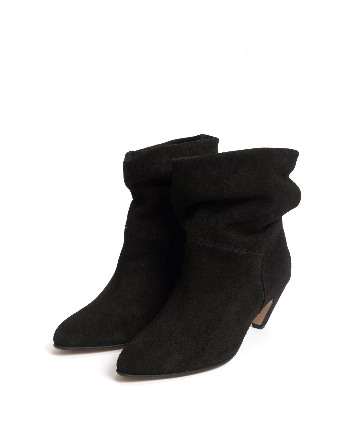 Jassi 50 stiletto Calf suede & sleek leather Black