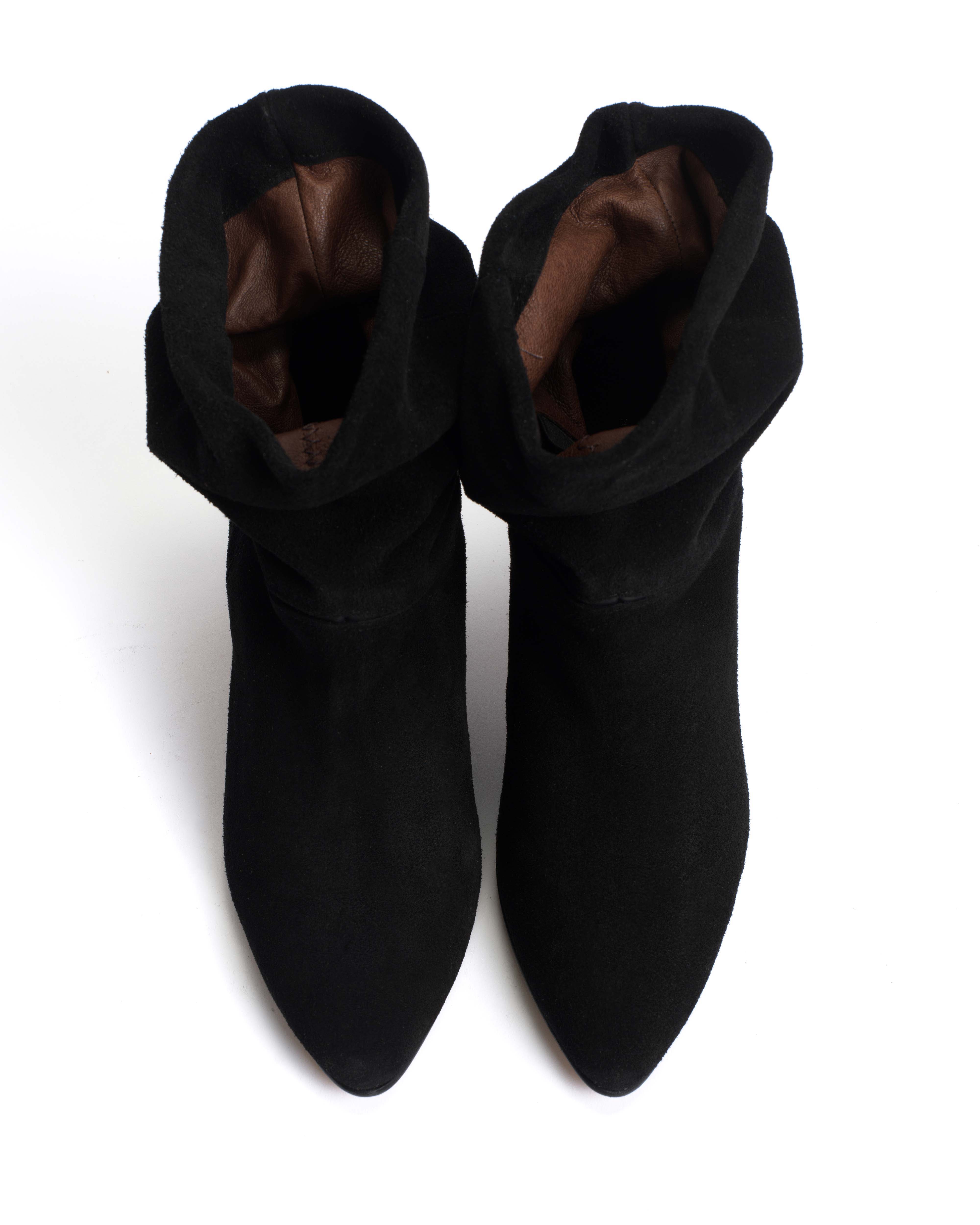 Jassi 50 Stiletto Calf suede & sleek leather Black