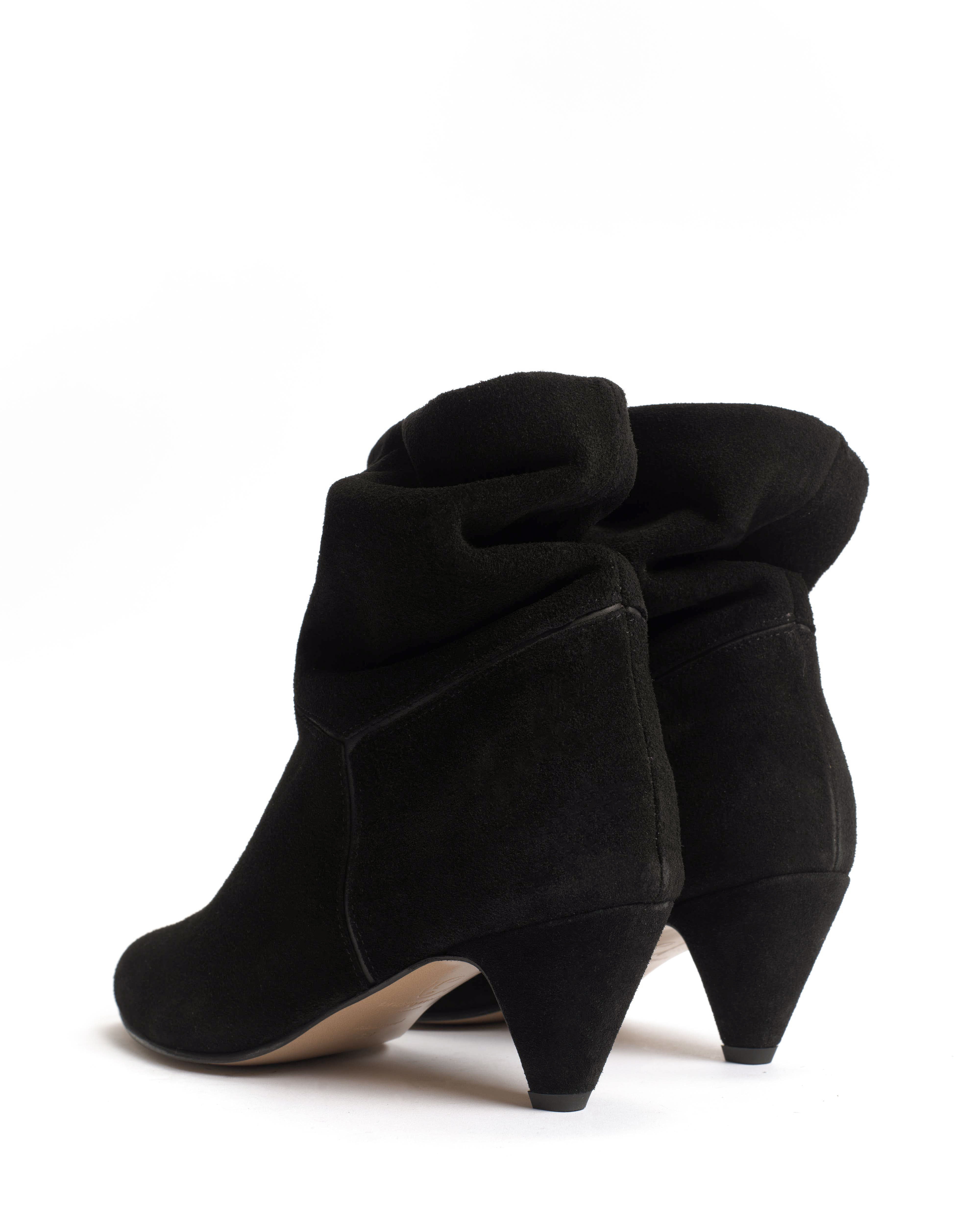 Jassi 50 stiletto Calf suede & sleek leather Black