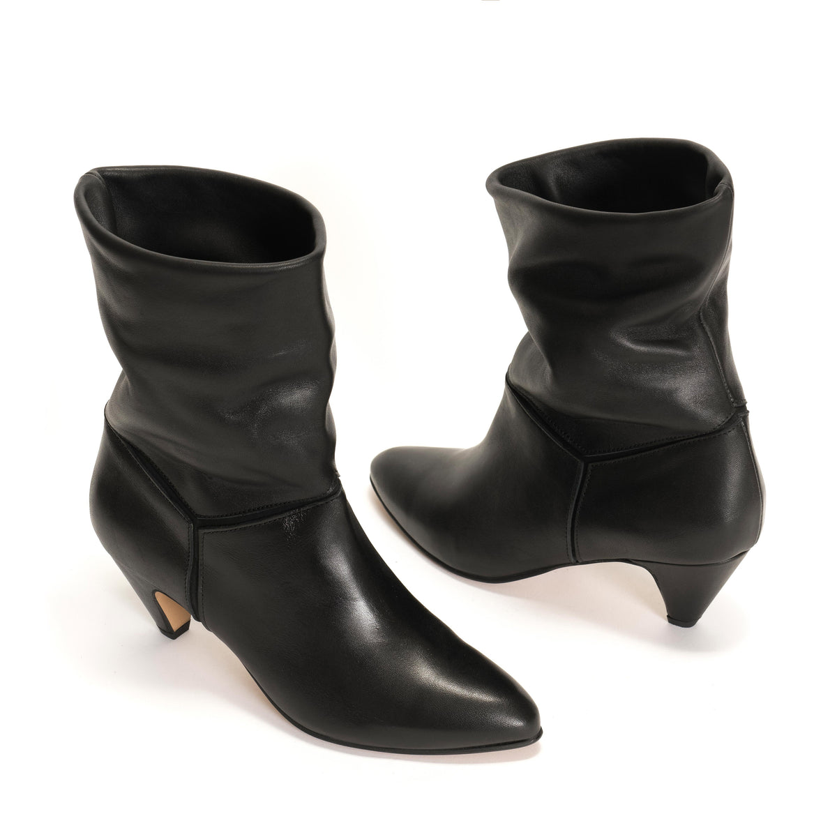 Jassi 50 stiletto Soft calf & suede leather Black