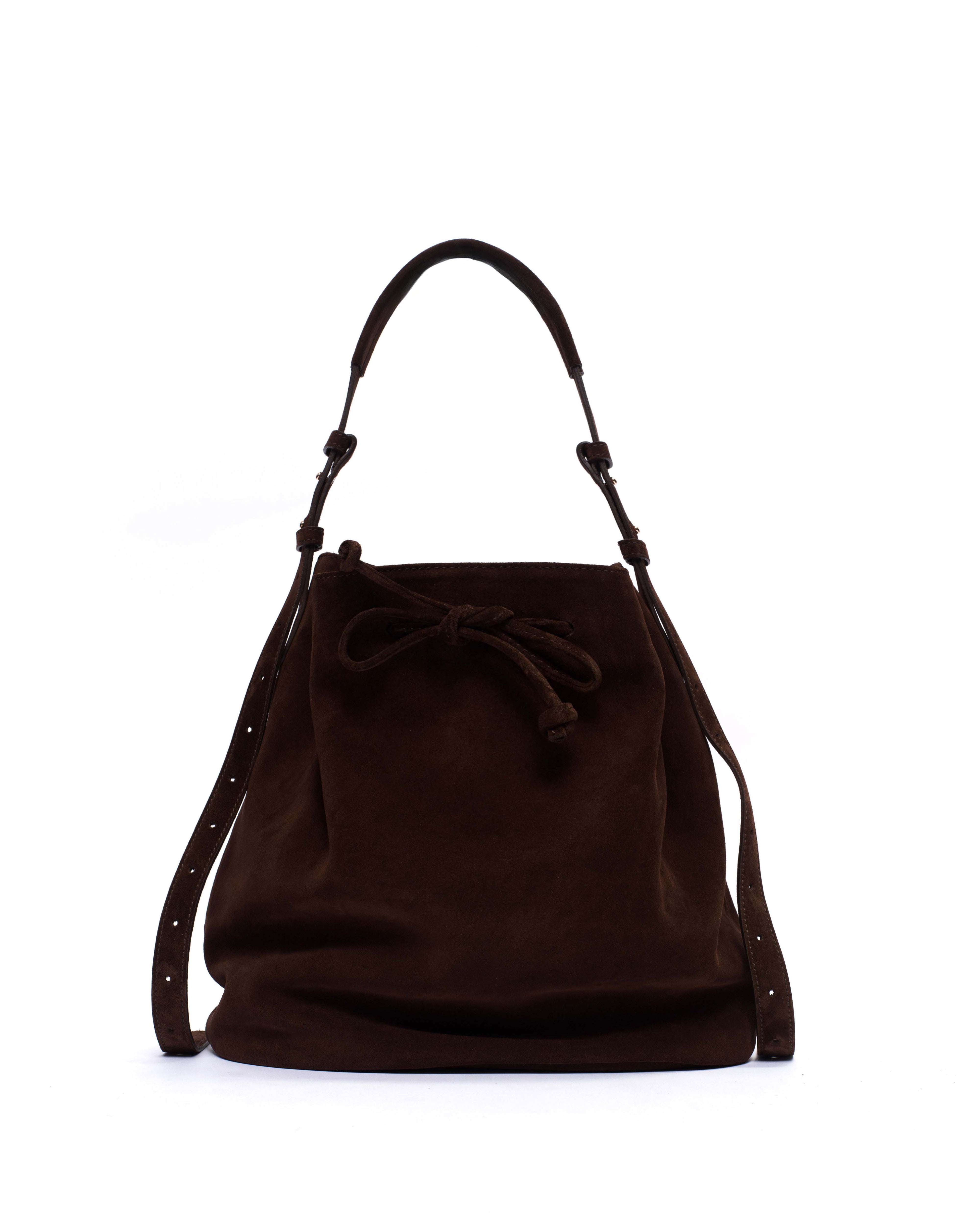 Kacey grand bucket bag Calf suede Chocolate