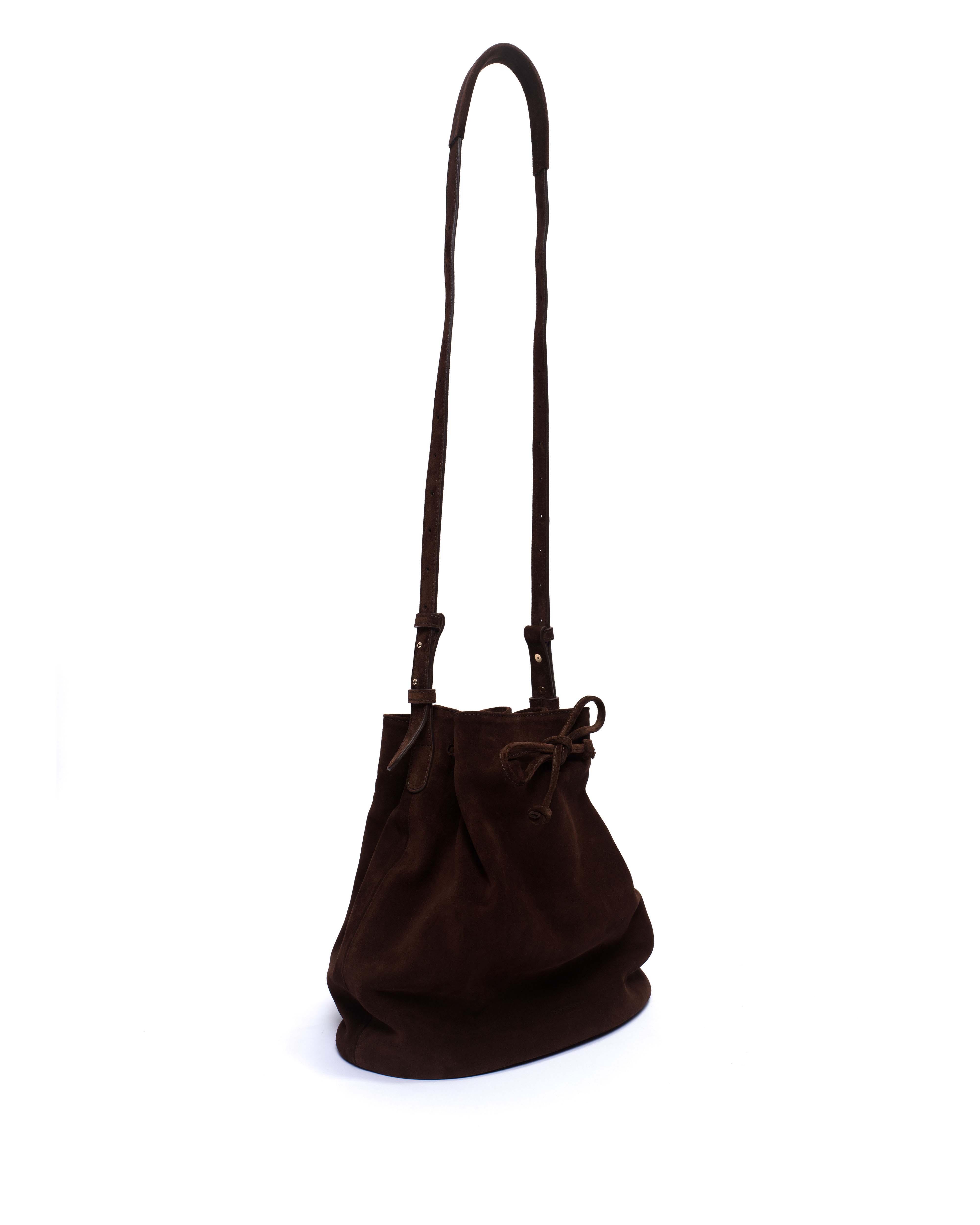 Kacey grand bucket bag Calf suede Chocolate