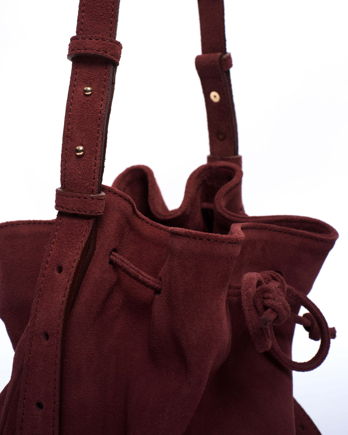 Kacey grand bucket bag Calf suede Pomegranate