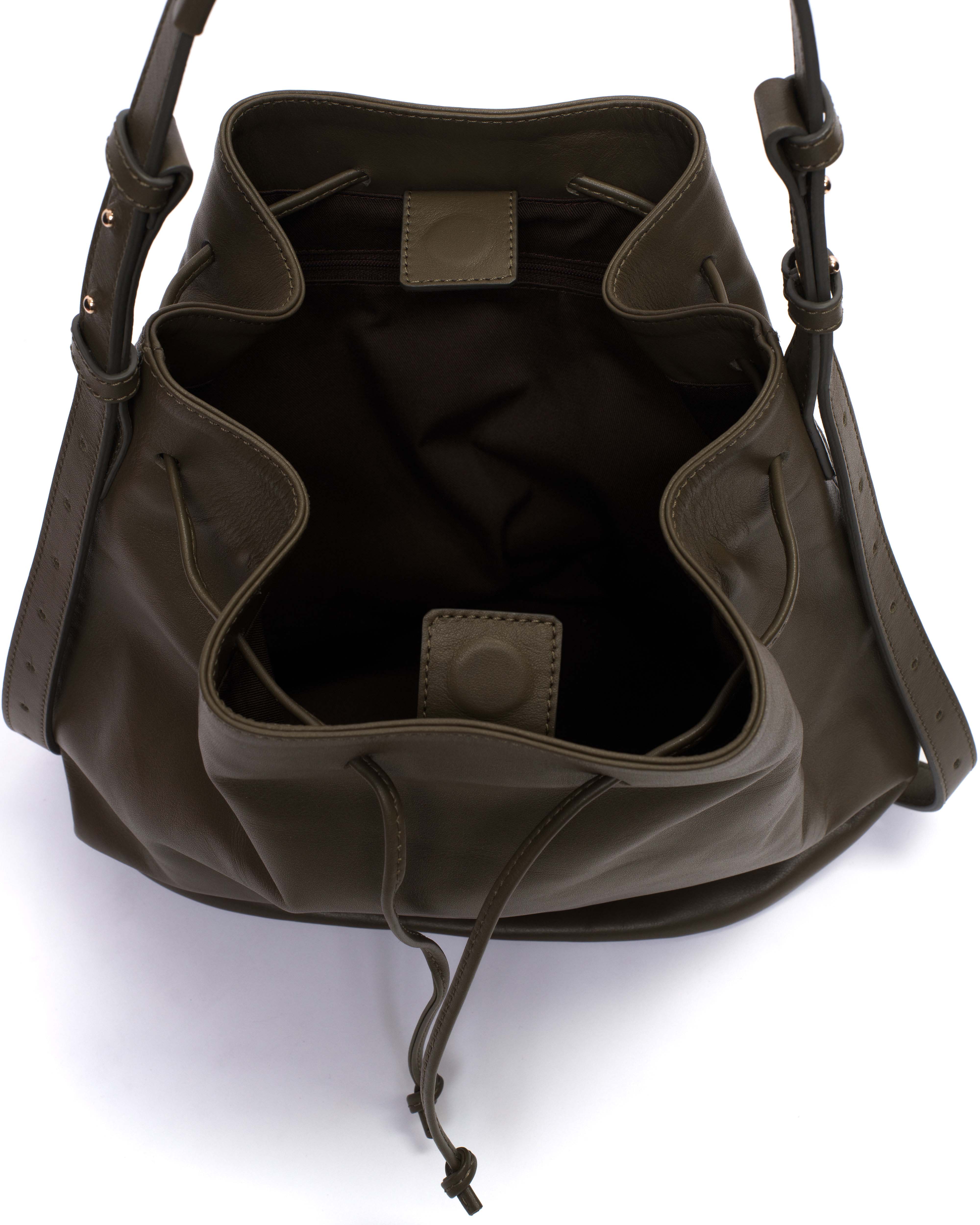 Kacey grand bucket bag Soft calf Olive green
