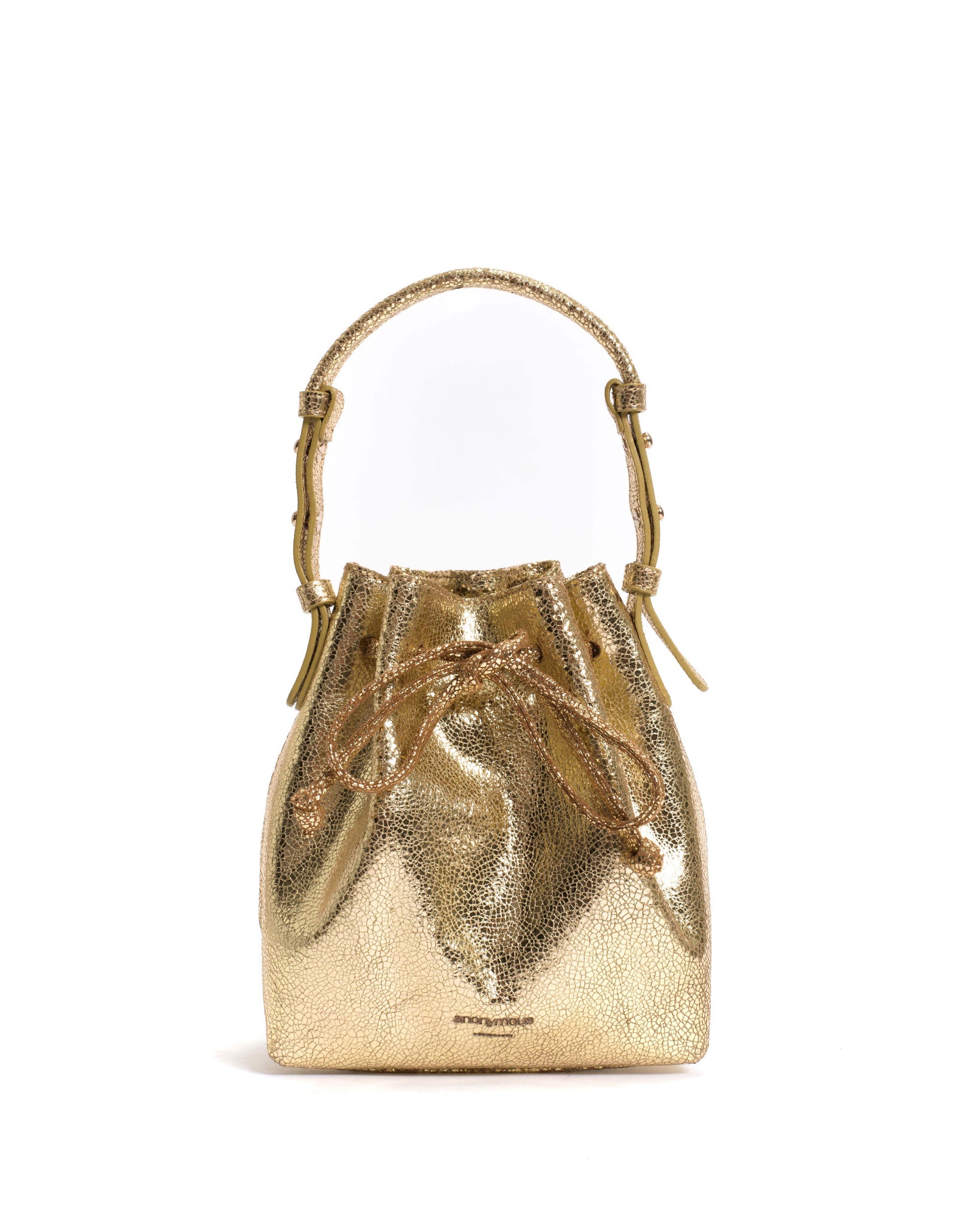 Kacey petite bucket bag Crackled metallic goat Gold - Anonymous Copenhagen