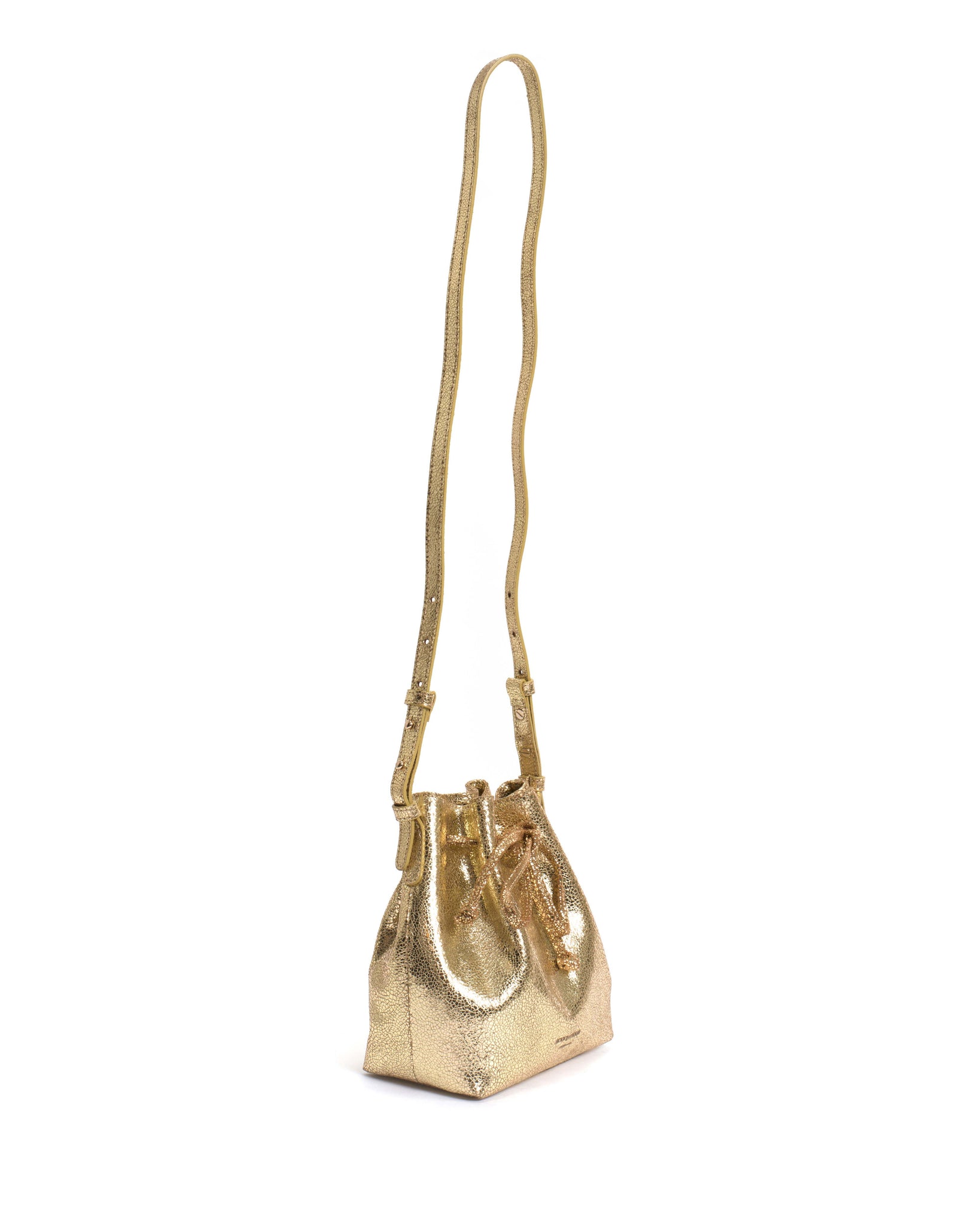 Kacey petite bucket bag Crackled metallic goat Gold - Anonymous Copenhagen