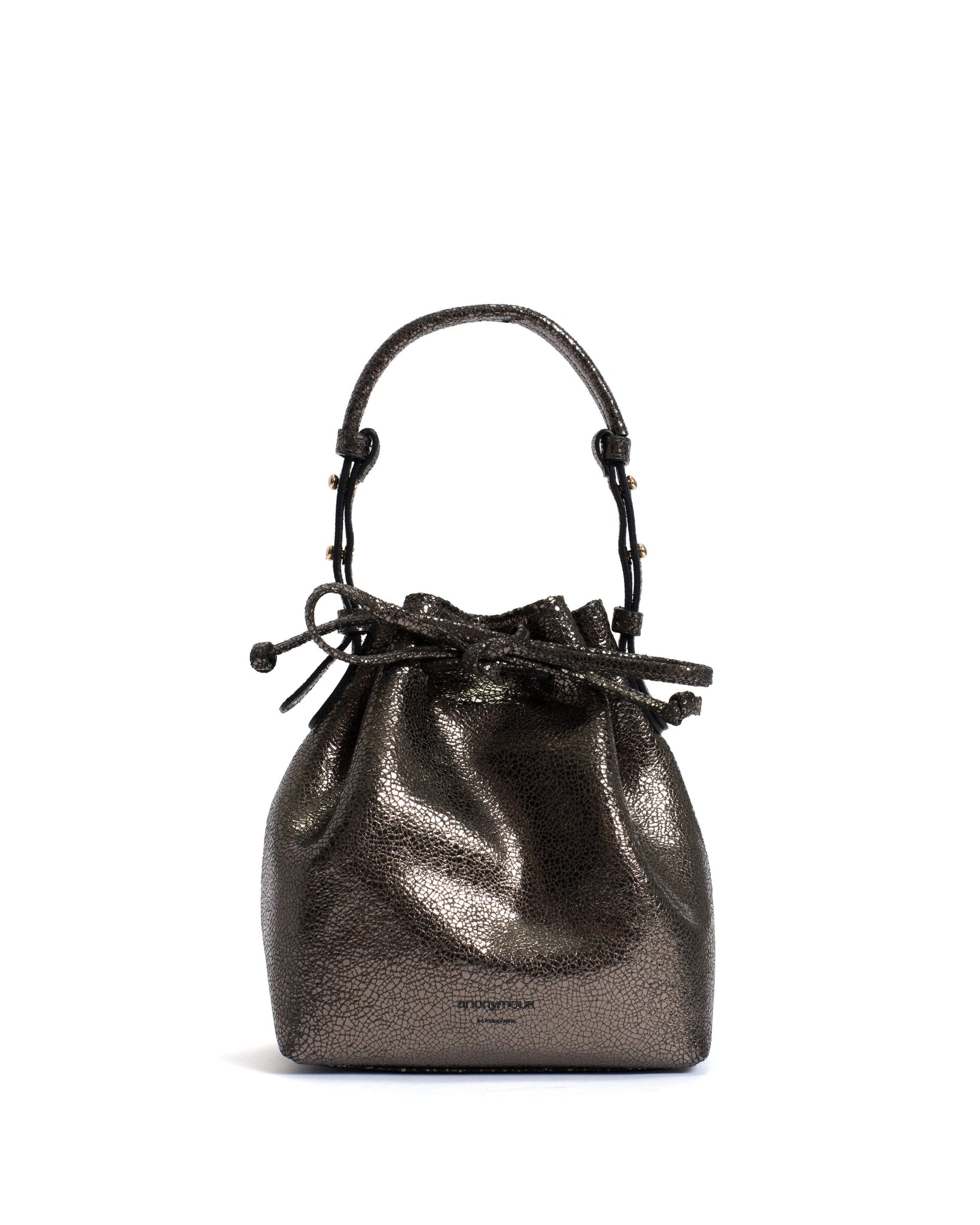 Kacey petite bucket bag Crackled metallic goat Platinum - Anonymous Copenhagen