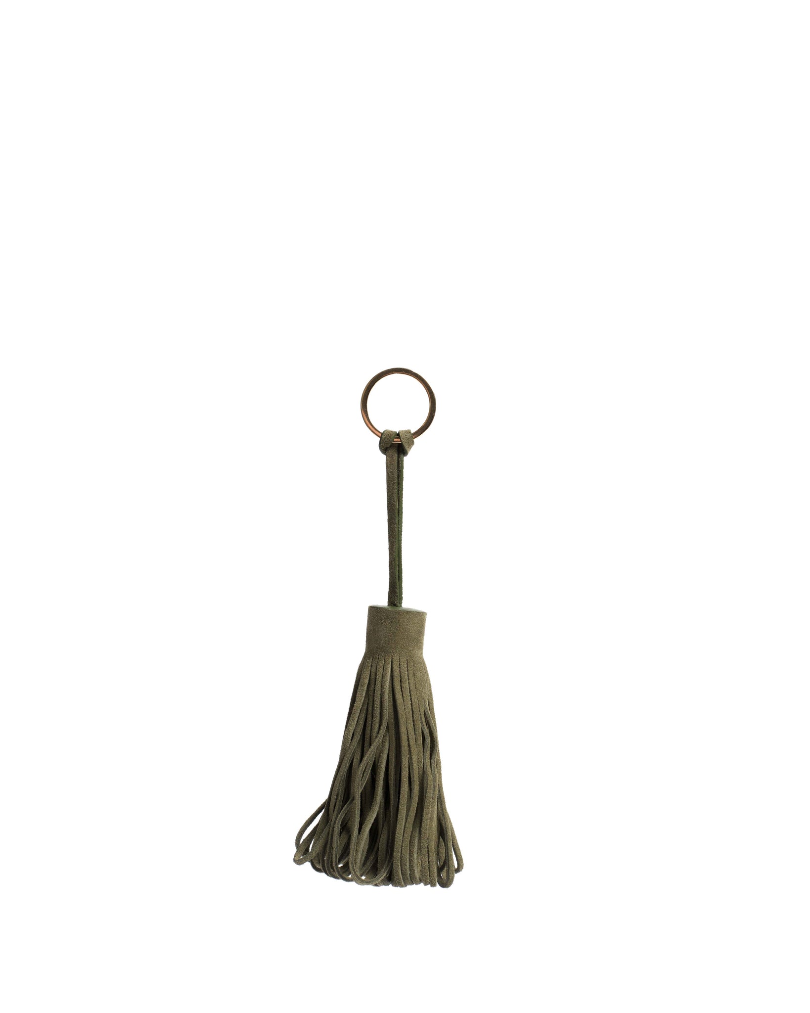 Katty fringe keyring Calf suede Olive green - Anonymous Copenhagen