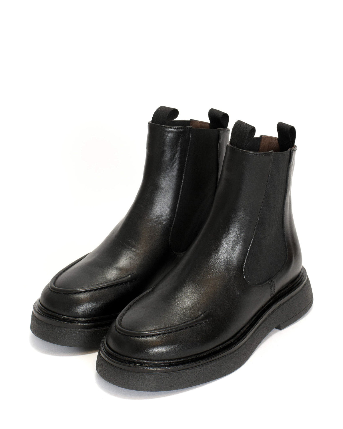 Kikie flat platform Soft calf & sole Black & black