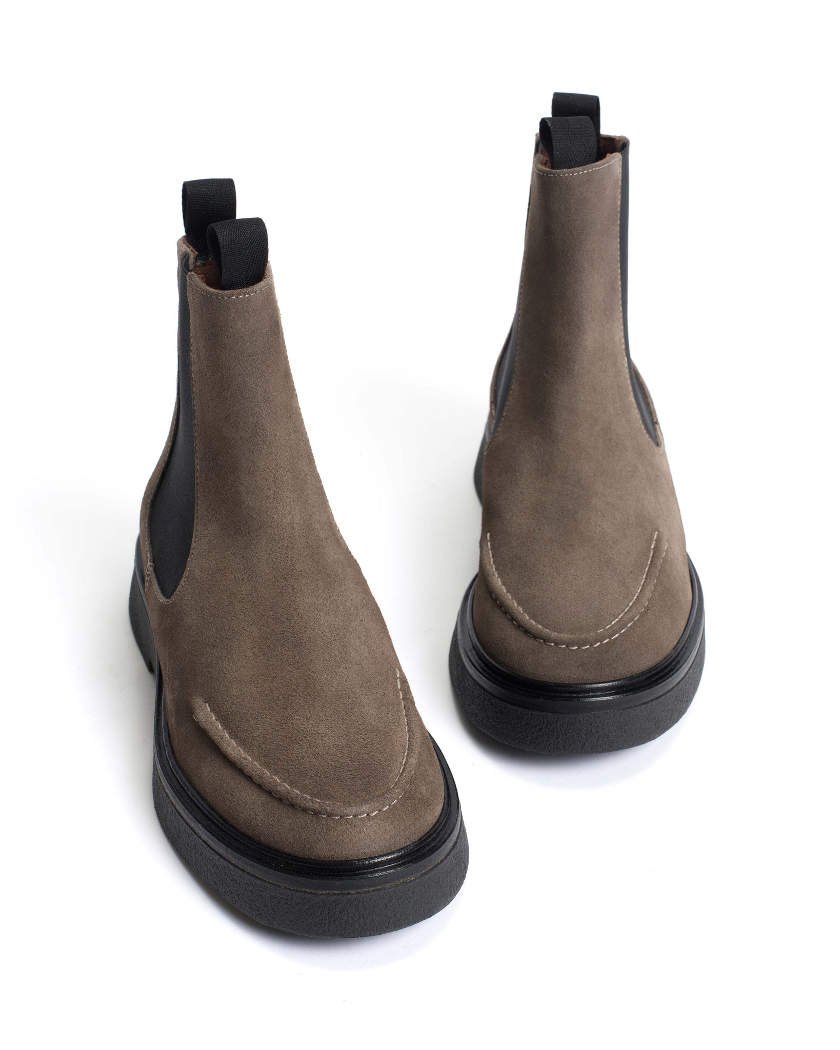 Kikie flat platform Calf suede & Sole Stone grey & black - Anonymous Copenhagen