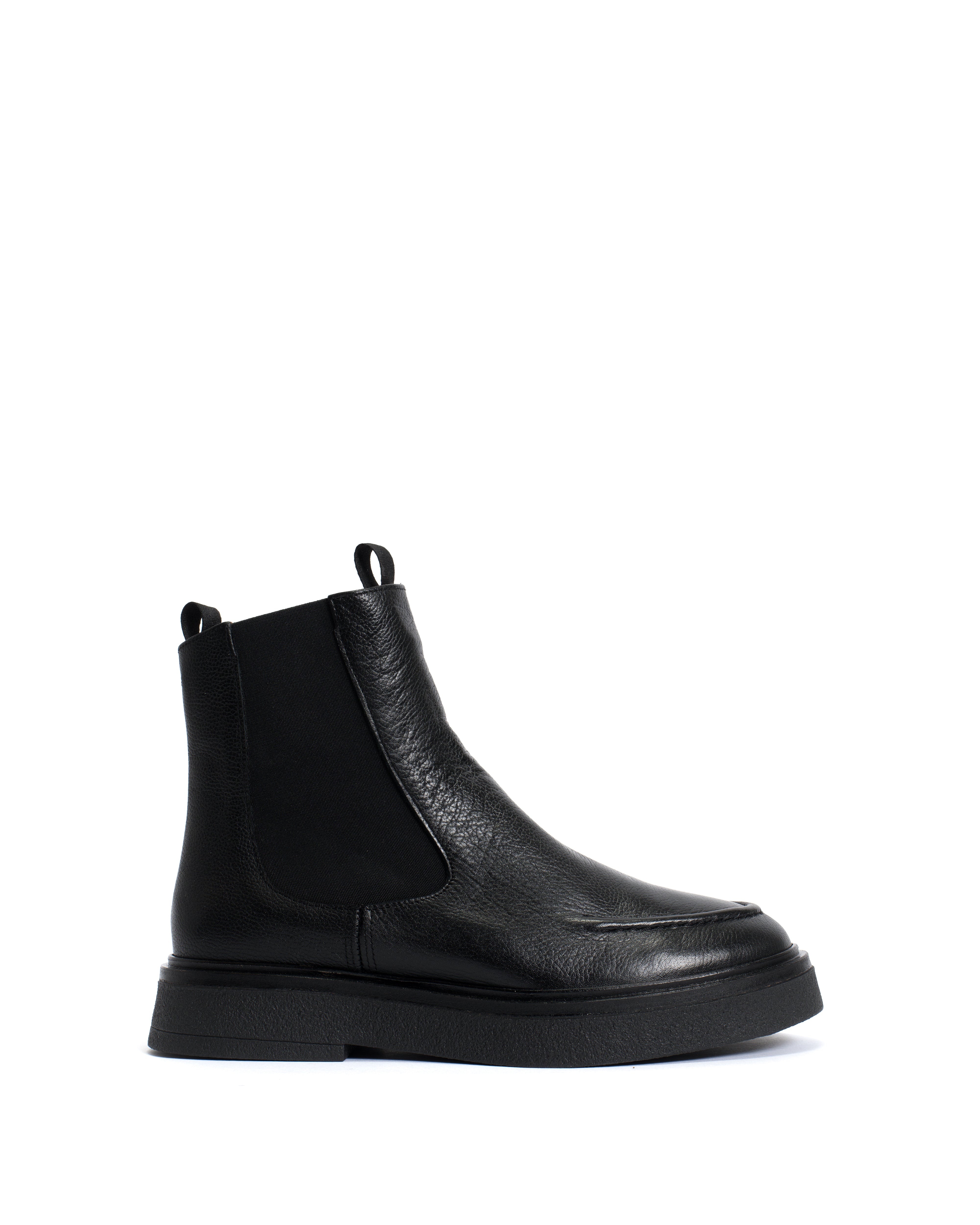 Kikie flat platform Pebbled soft calf & sole Black & Black