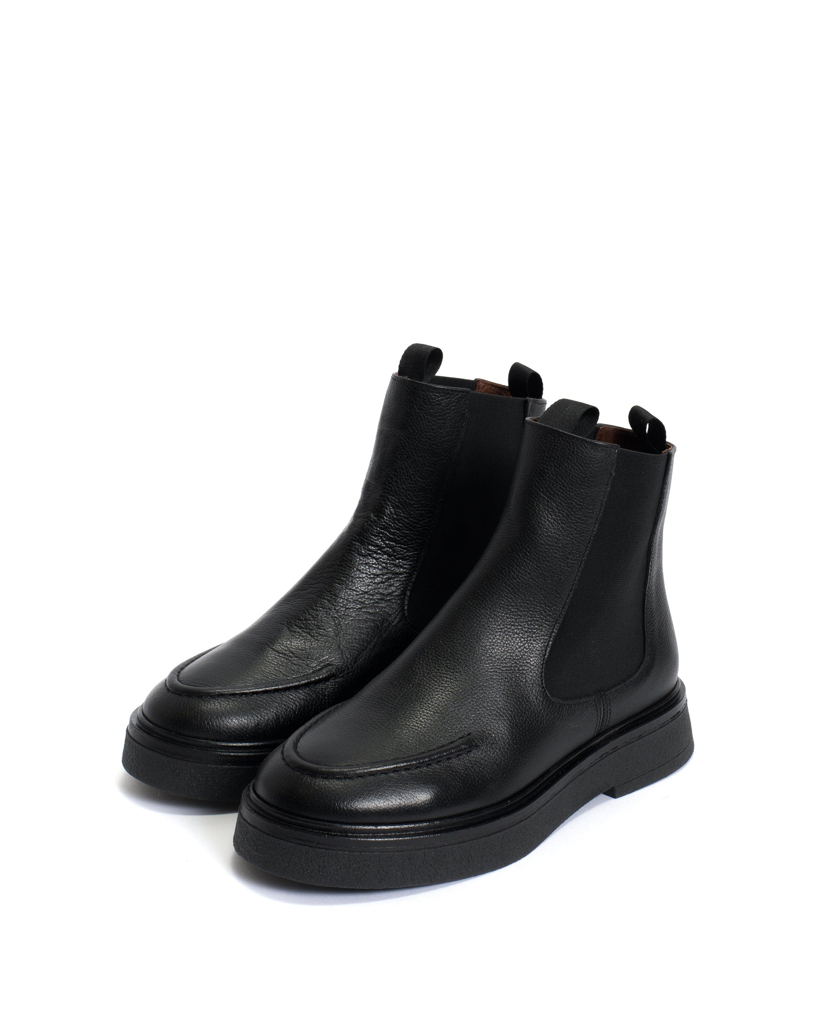 Kikie flat platform Grained soft calf & sole Black & Black - Anonymous Copenhagen
