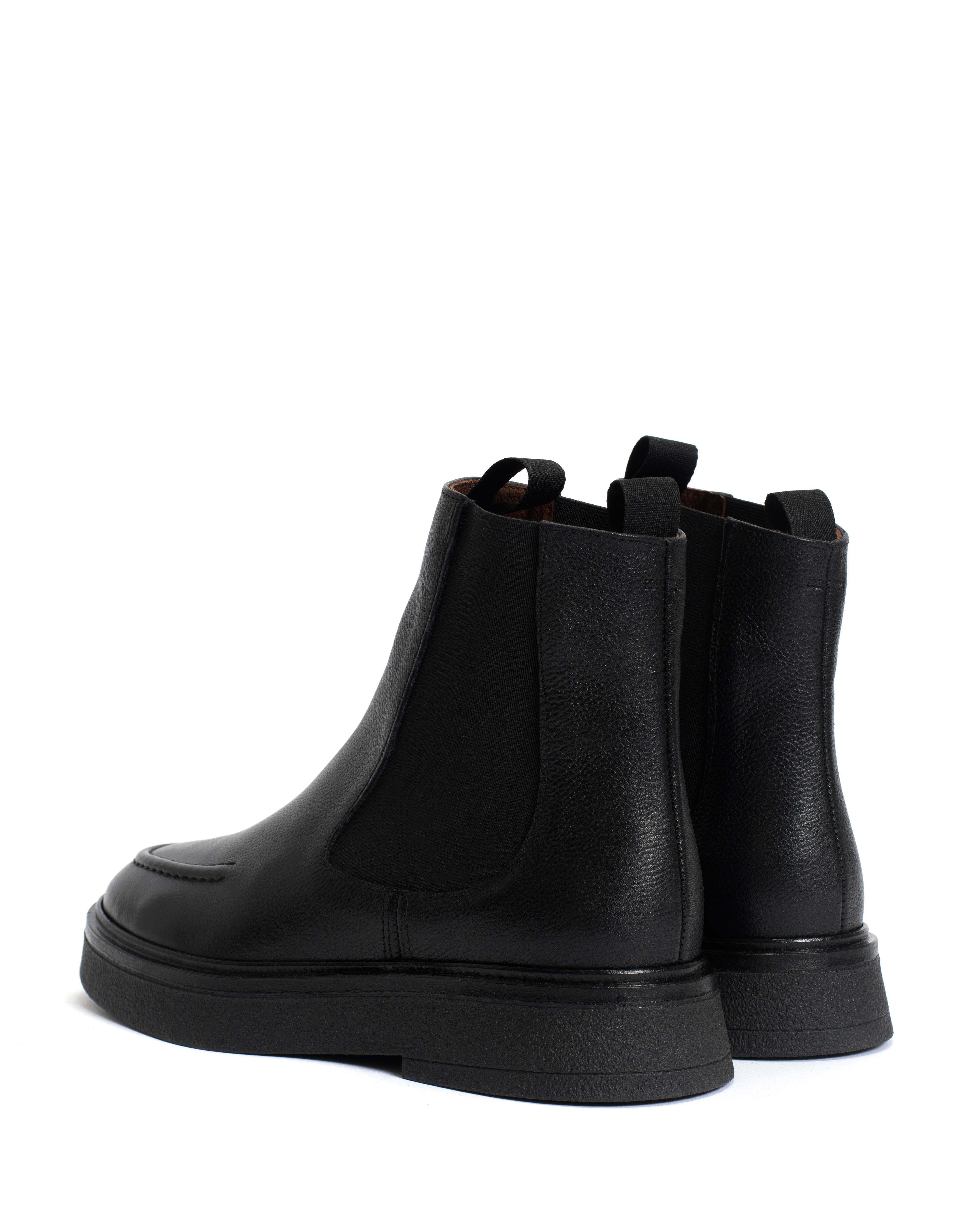 Kikie flat platform Pebbled soft calf & sole Black & Black