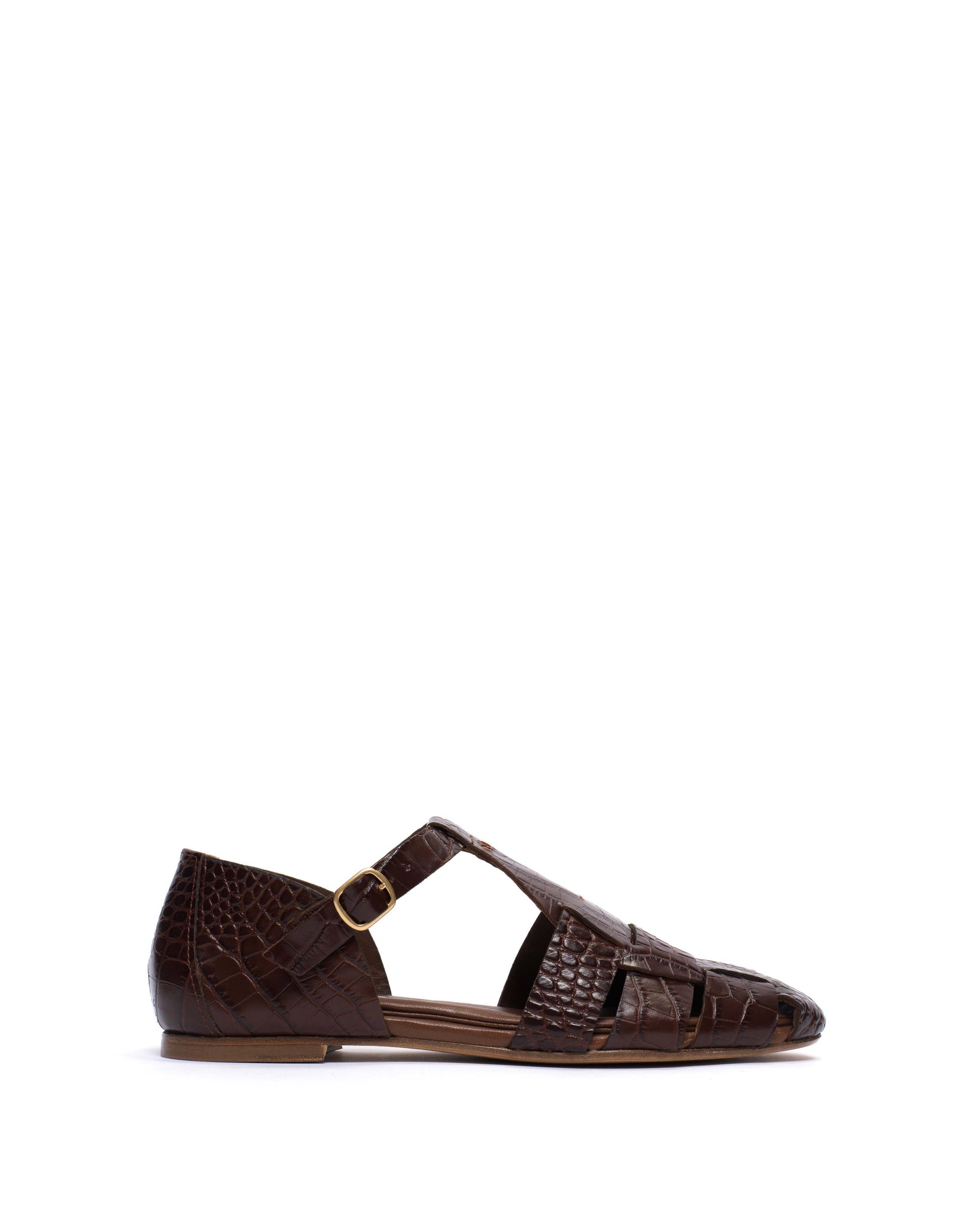 Lain flats Croco calf Chocolate