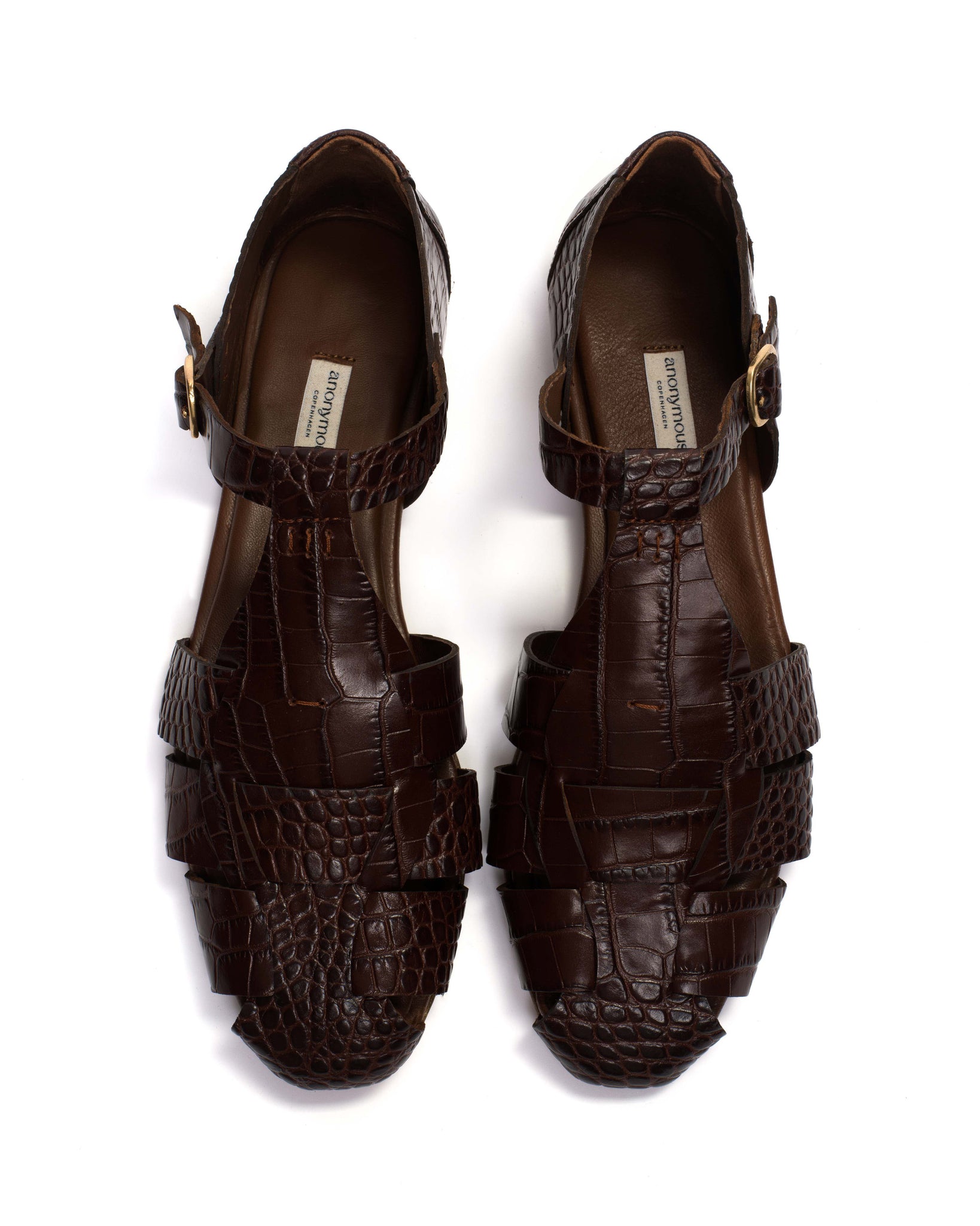 Lain flats Croco calf Chocolate