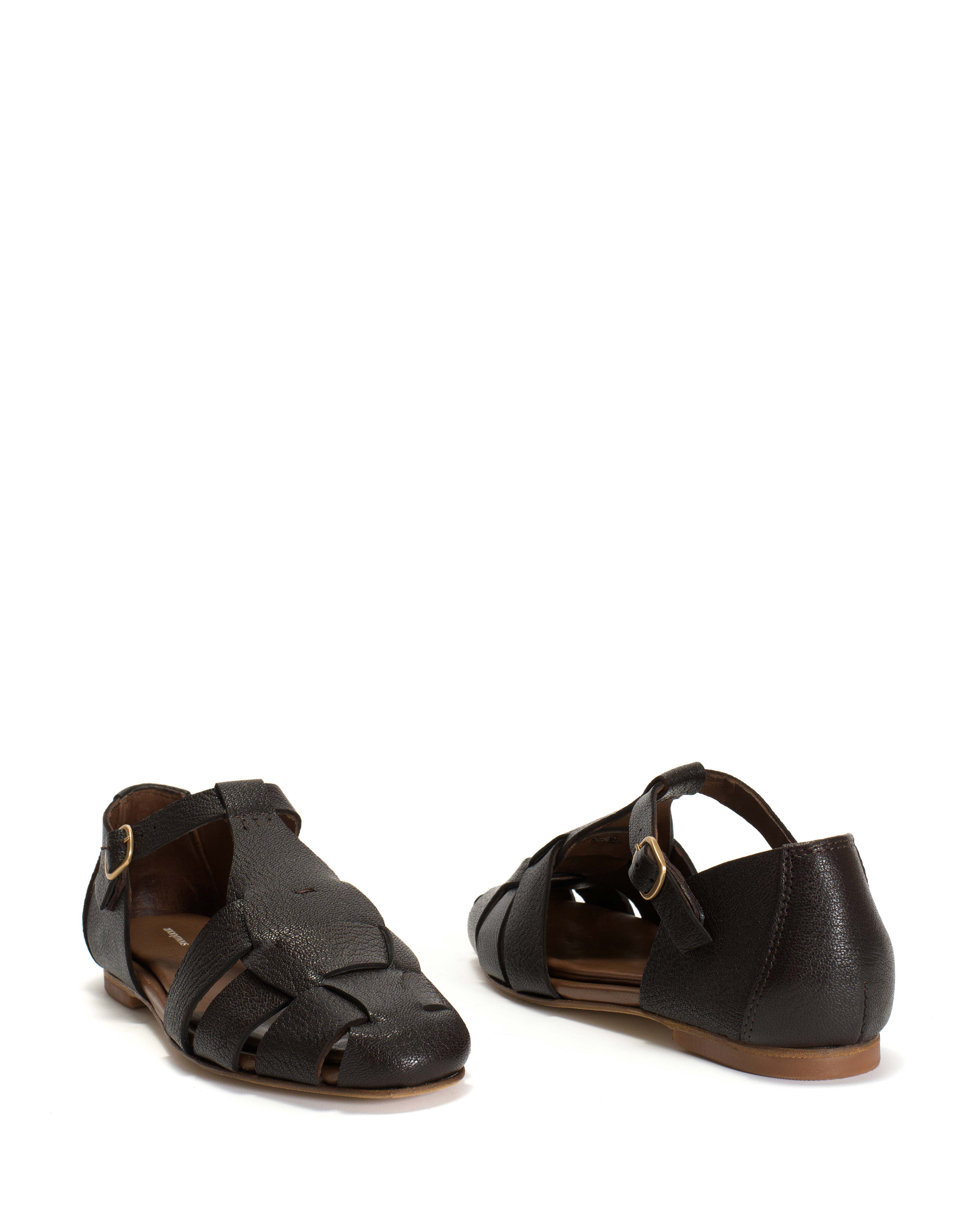 Lain flats Grained chevre goat Coffee brown