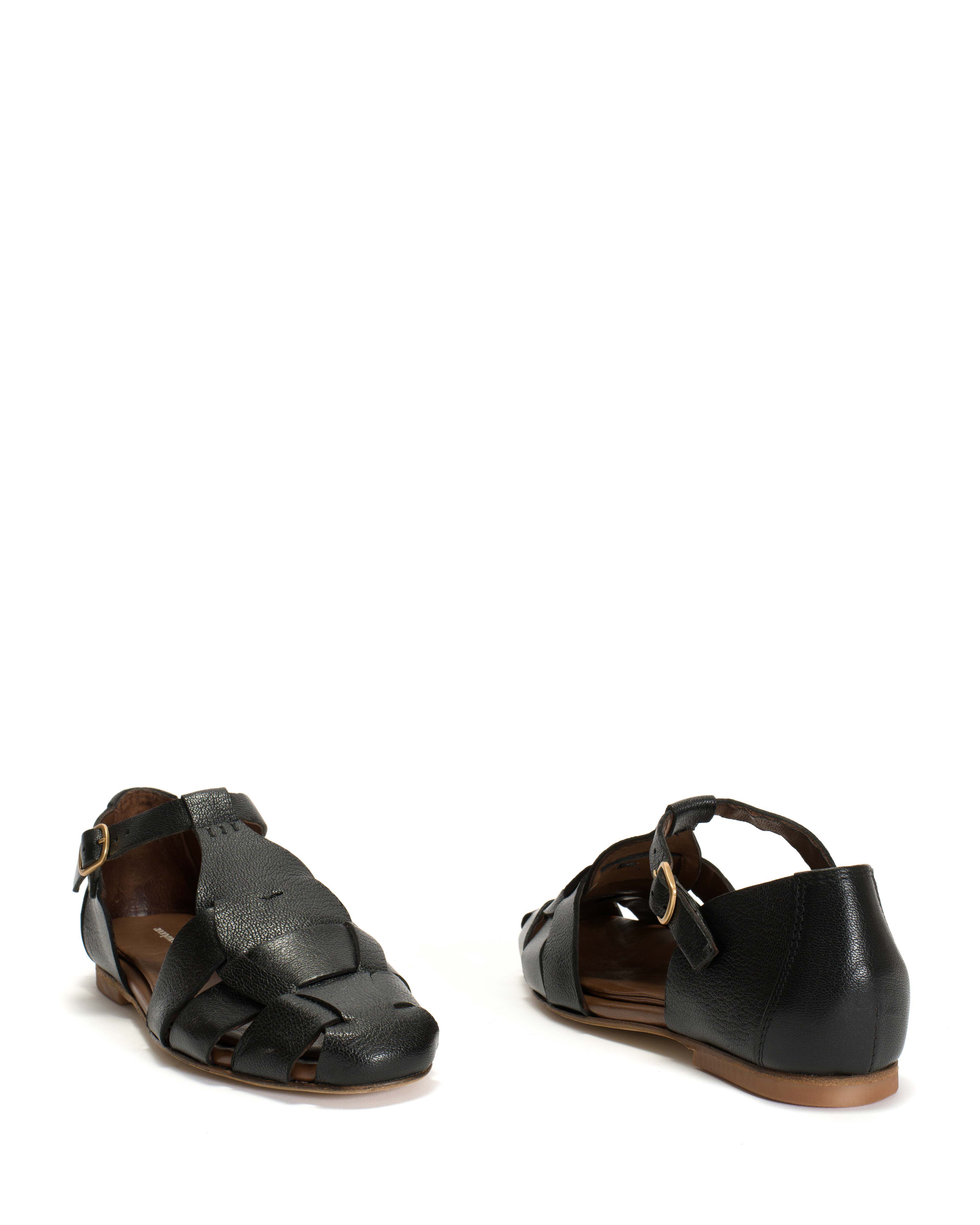 Lain flats Grained chevre goat Black