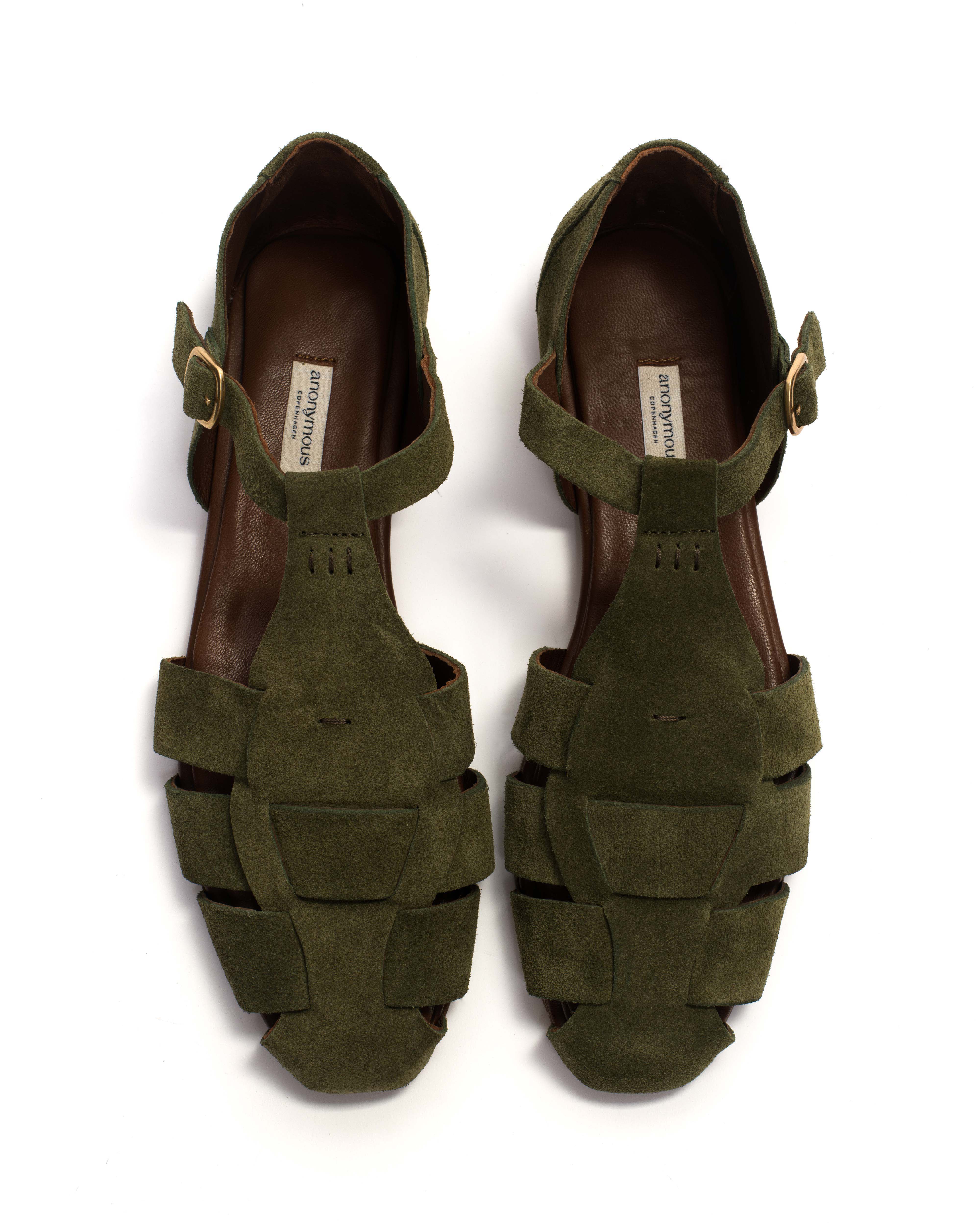 Lain flats Calf suede Olive green