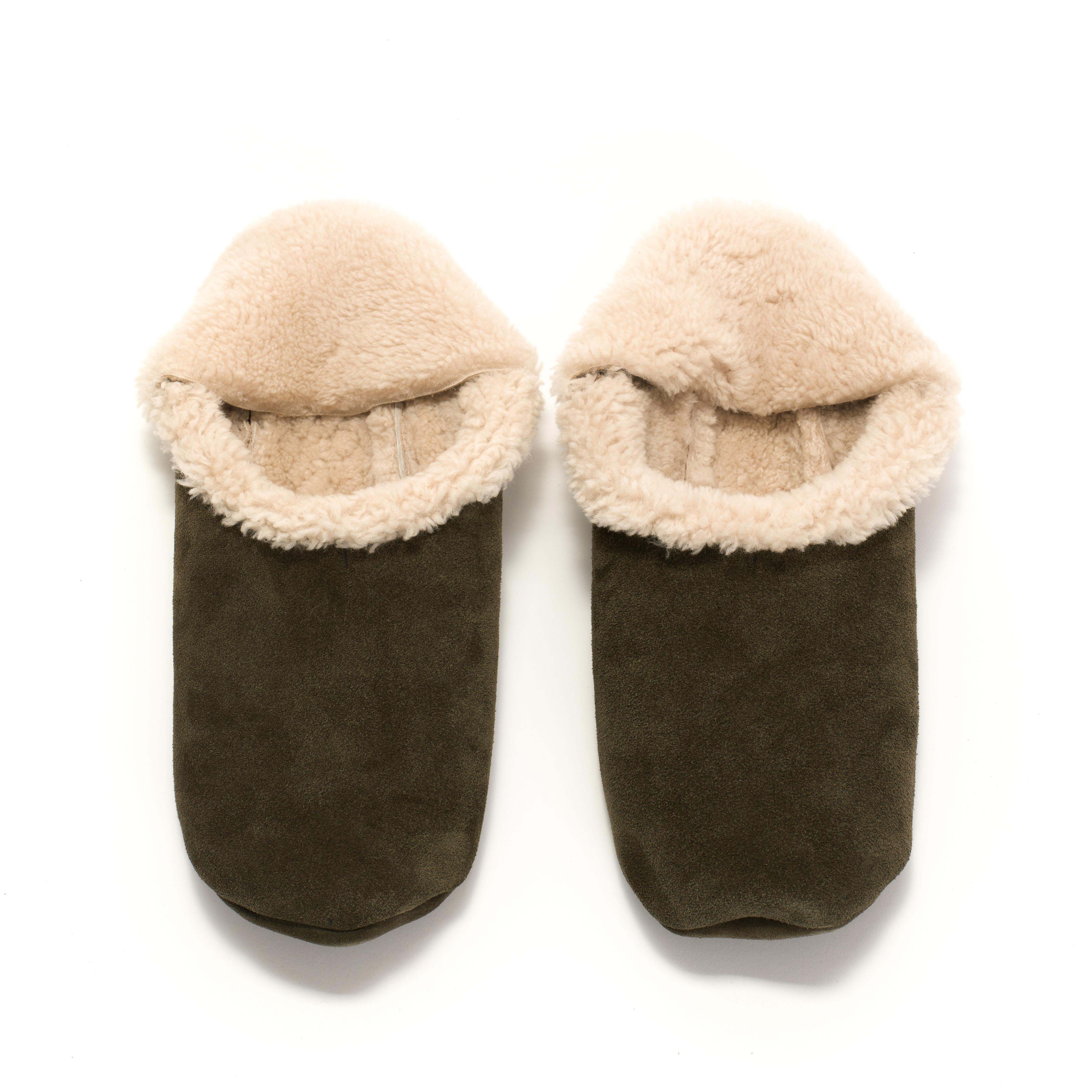 Lambiees shearling Calf suede Moss green