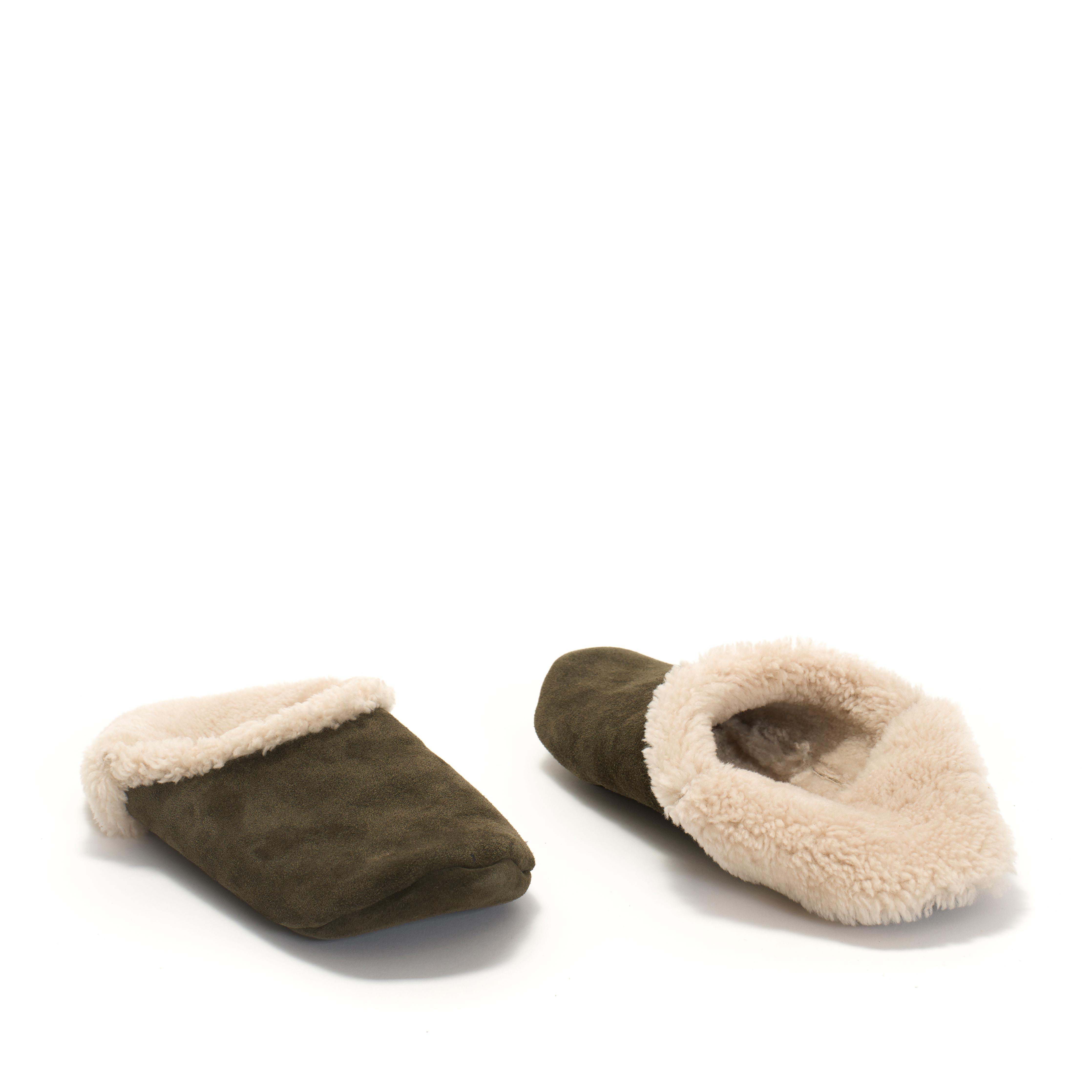 Lambiees shearling Calf suede Moss green