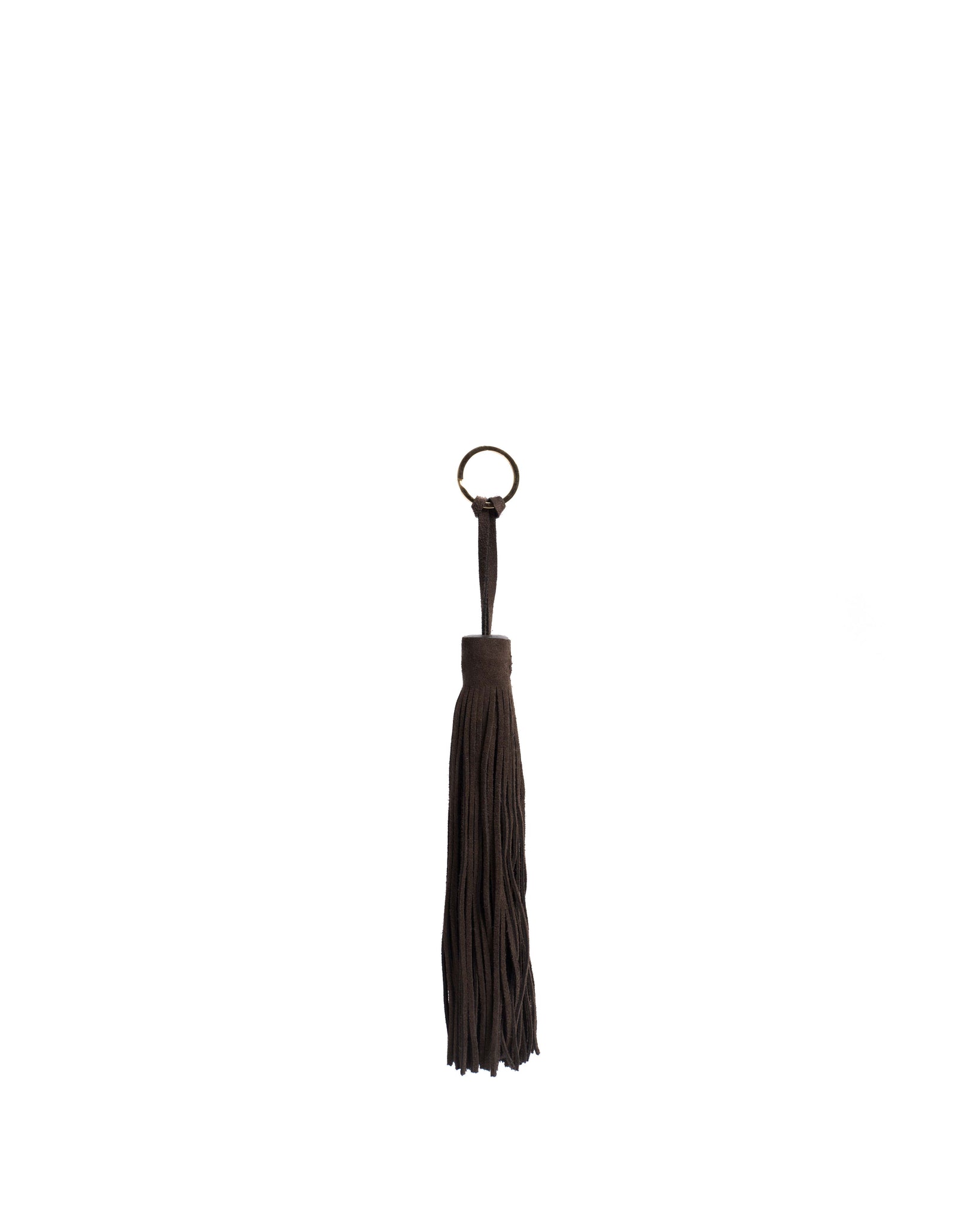 Langley fringe keyring Calf suede Coffee brown - Anonymous Copenhagen