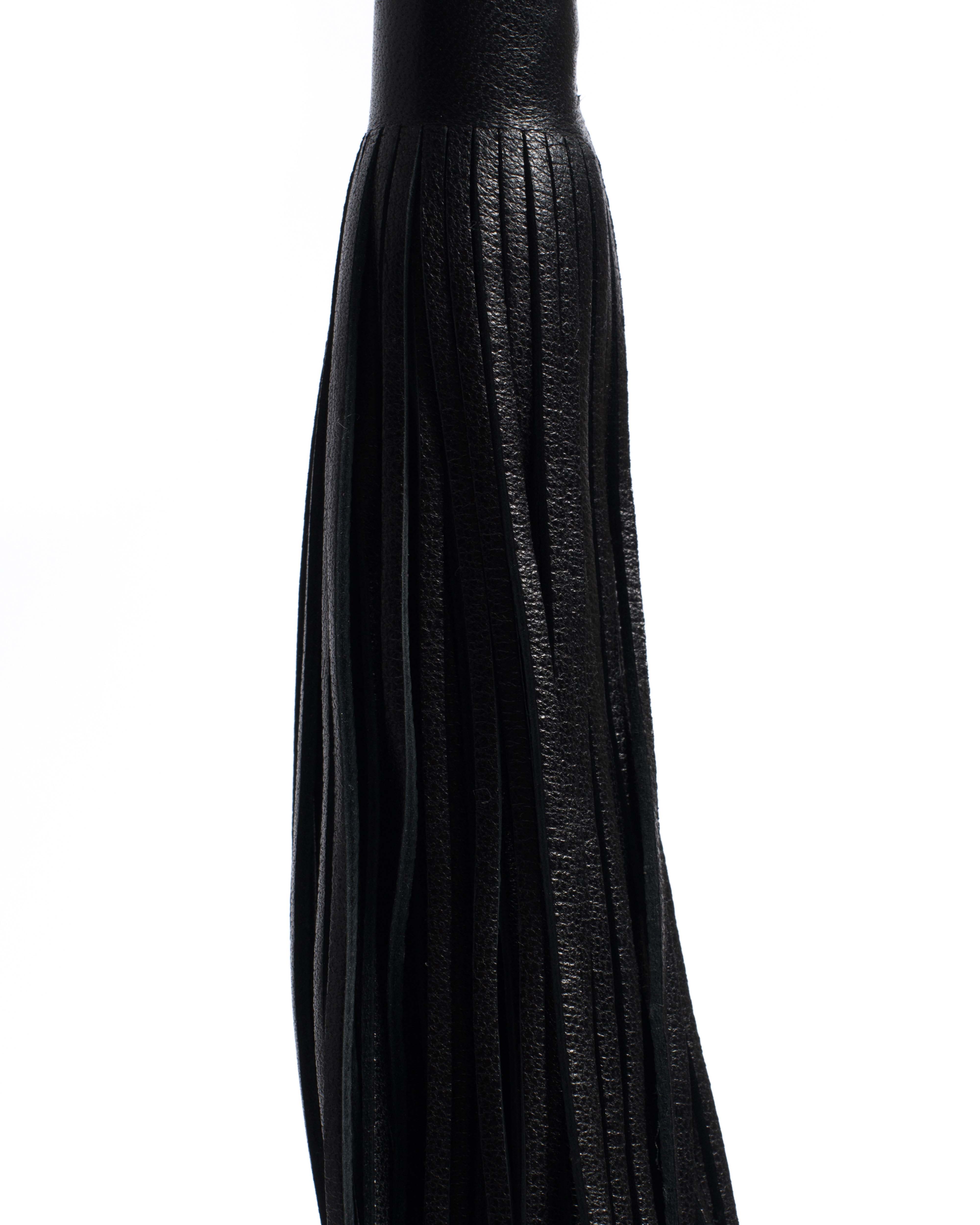 Langley fringe keyring Silky lamb Black
