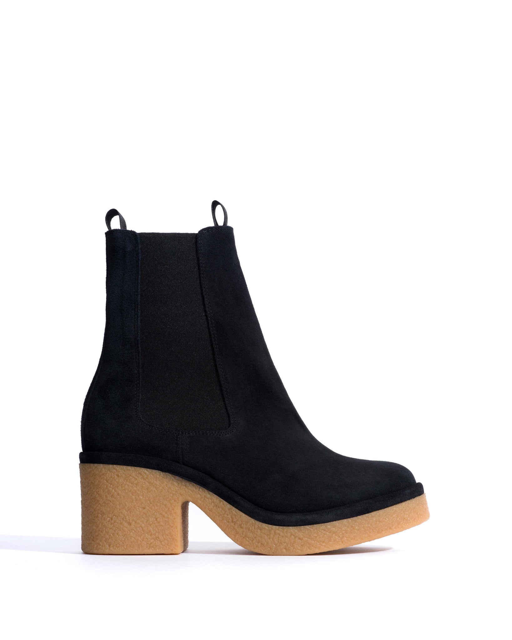Laurell 65 platform Calf suede & sole Off black & natural -