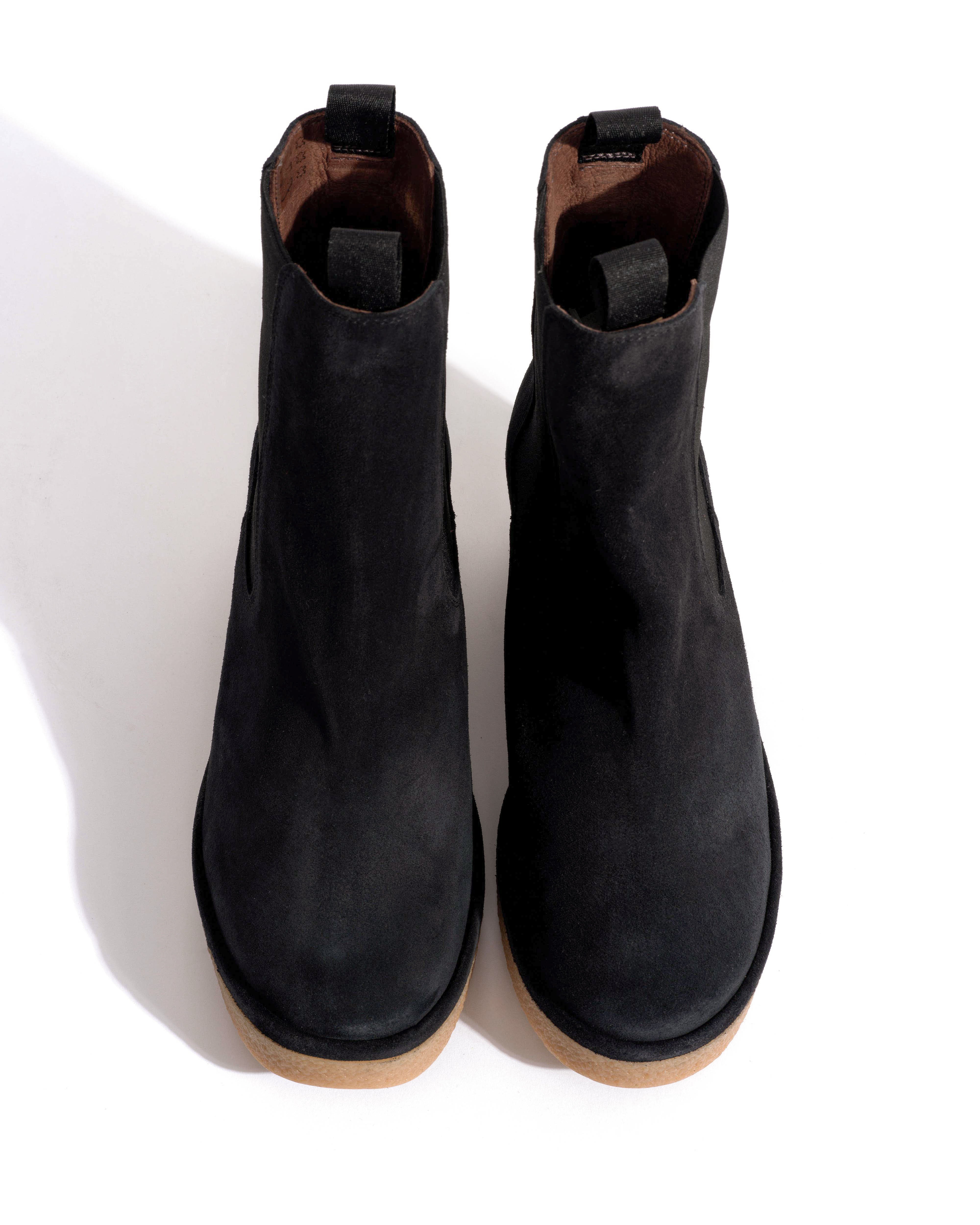 Laurell 65 platform Calf suede & sole Off black & natural